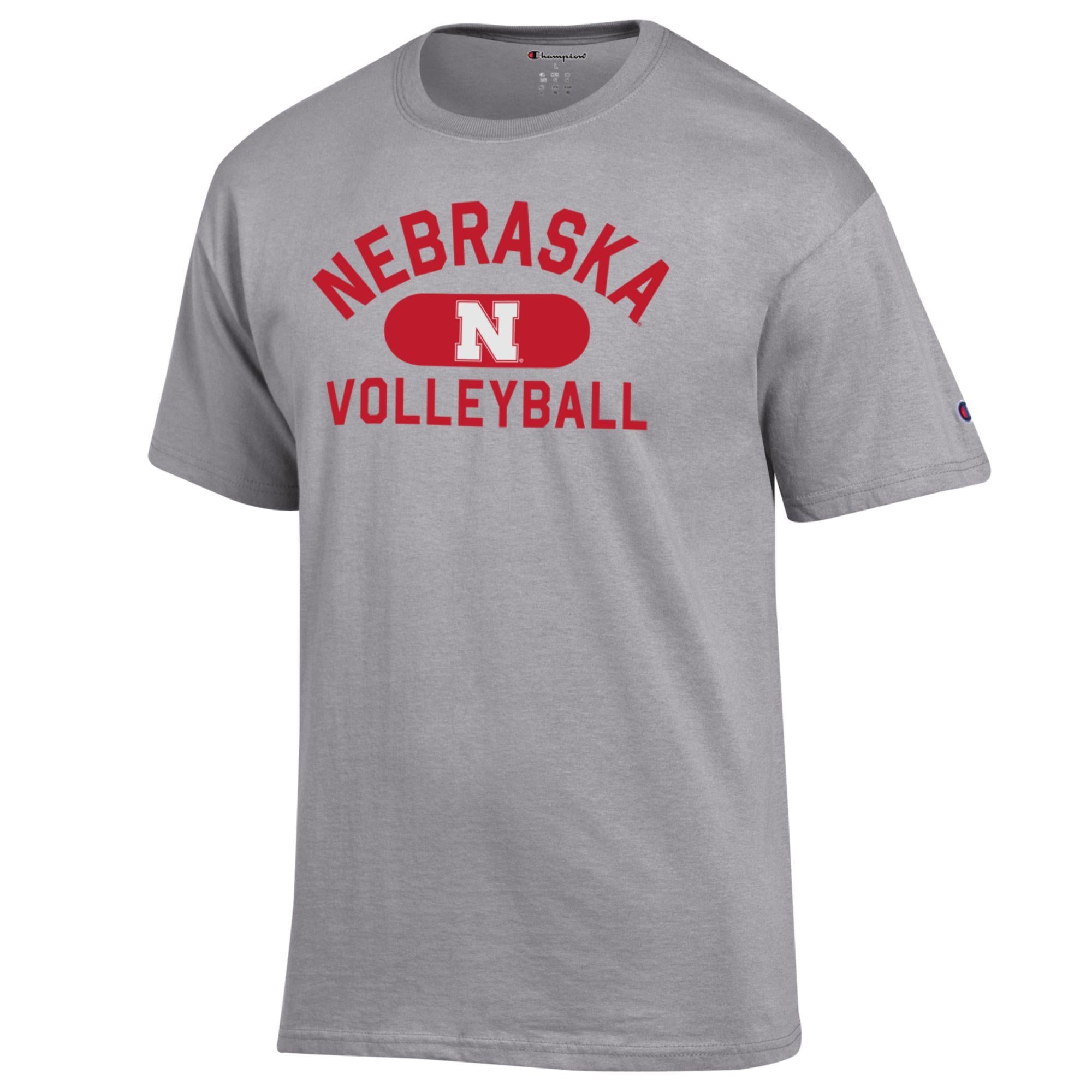 Grey Nebraska N Volleyball Tee - Nebraska Cornhuskers