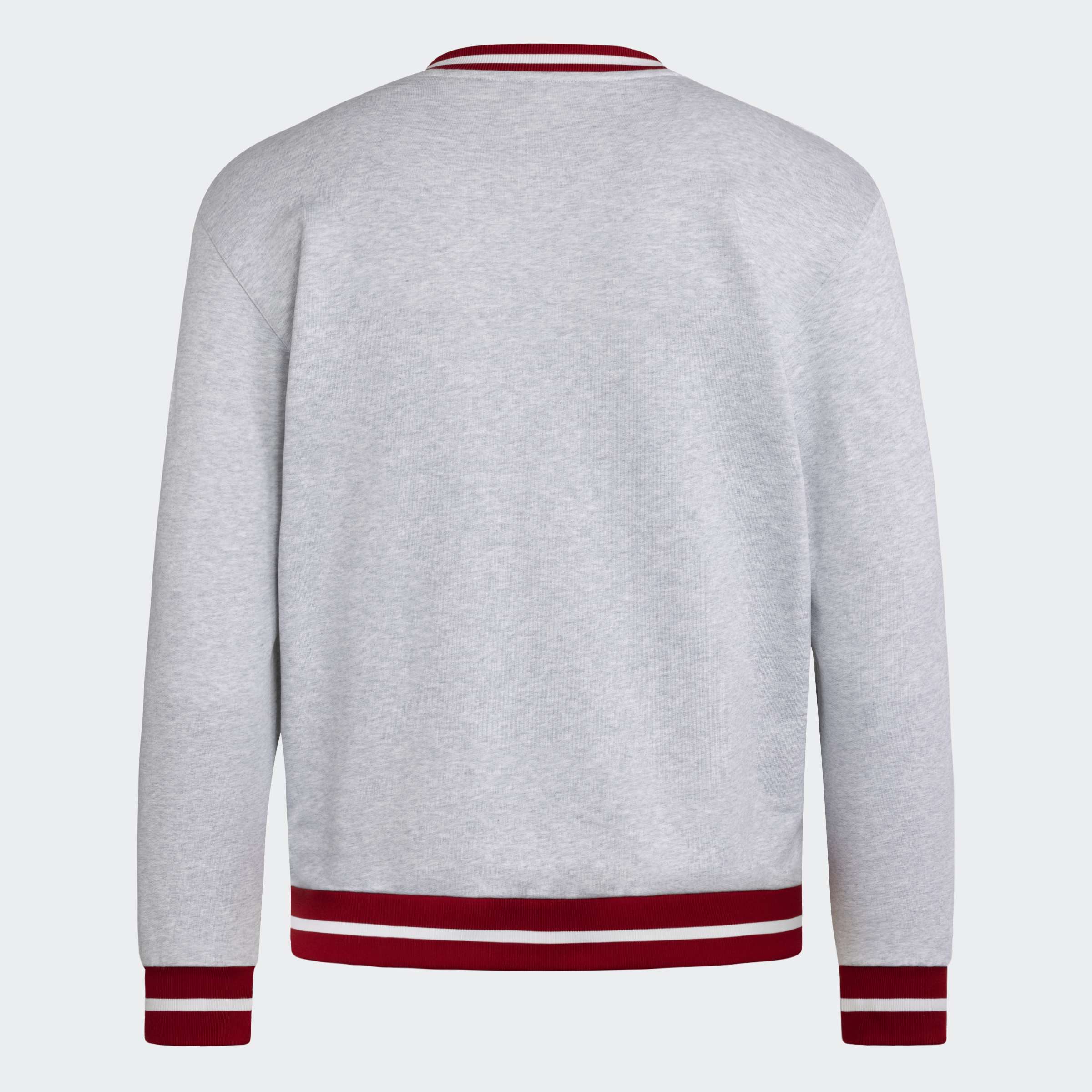 Grey Adidas Baseball Ribbed Crew - Nebraska Cornhuskers
