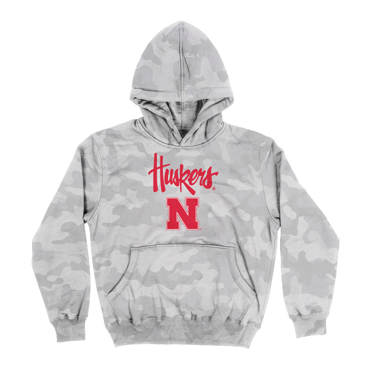 Harper Grey Camo Light Fleece Infant Hoodie - Nebraska Cornhuskers