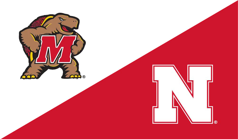 House Divided Maryland - Flag Single Sided Silk Screened 3ft x 5ft Grommet Nebraska Cornhuskers