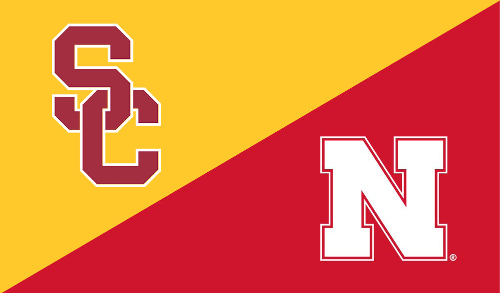 House Divided Southern California - Flag Single Sided Silk Screened 3ft x 5ft Grommet Nebraska Cornhuskers