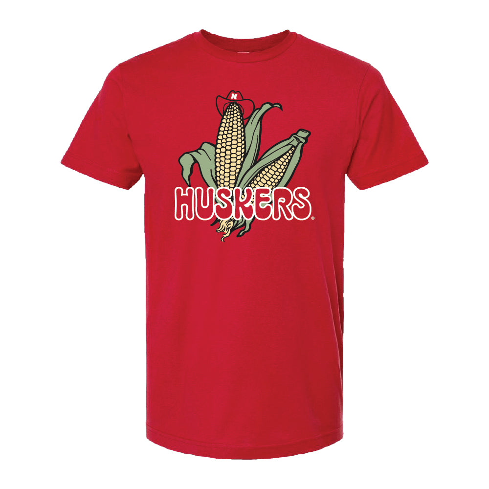 Huskers Corn Mascot Red Tee - Nebraska Cornhuskers