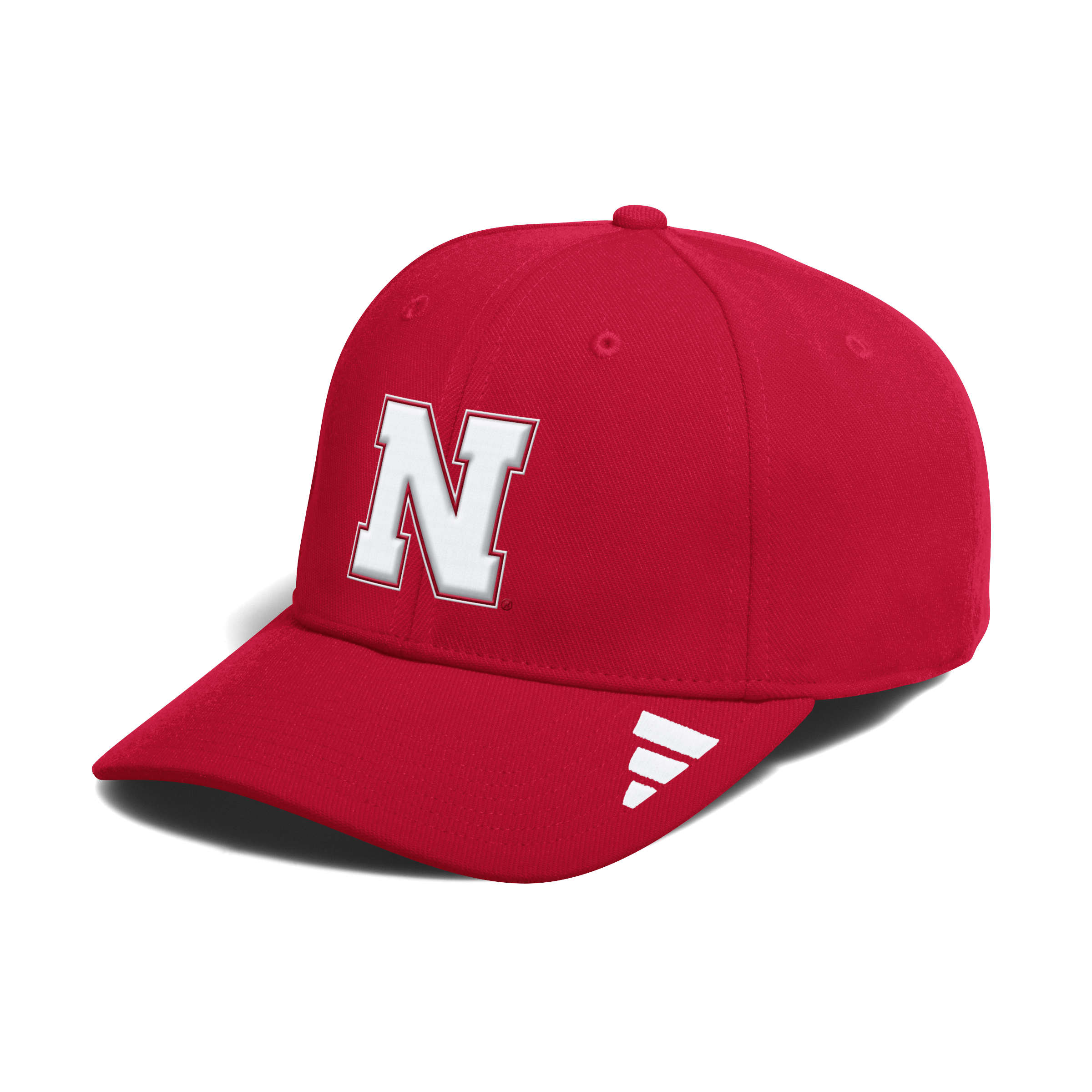 Red Adidas Low-Profile Logo Stretch-Fit Slouch Hat - Nebraska Cornhuskers