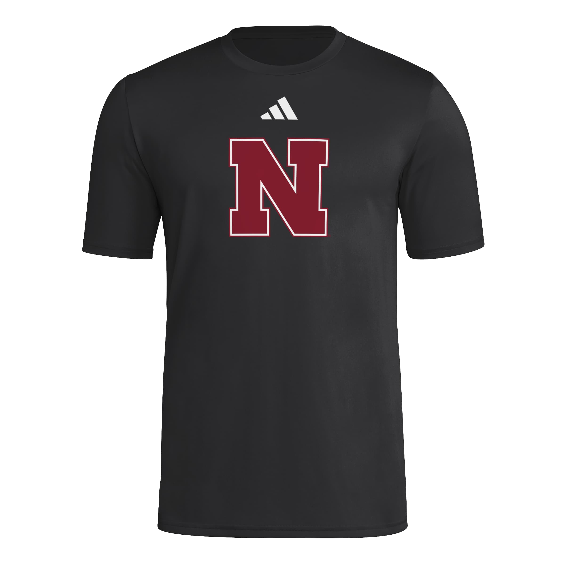 Black Adidas Men's Pregame Block N Short Sleeve Tee - Nebraska Cornhuskers