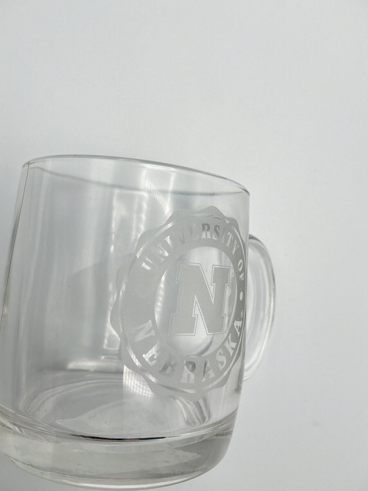 Etched Glass Coffee Mug University of Nebraska