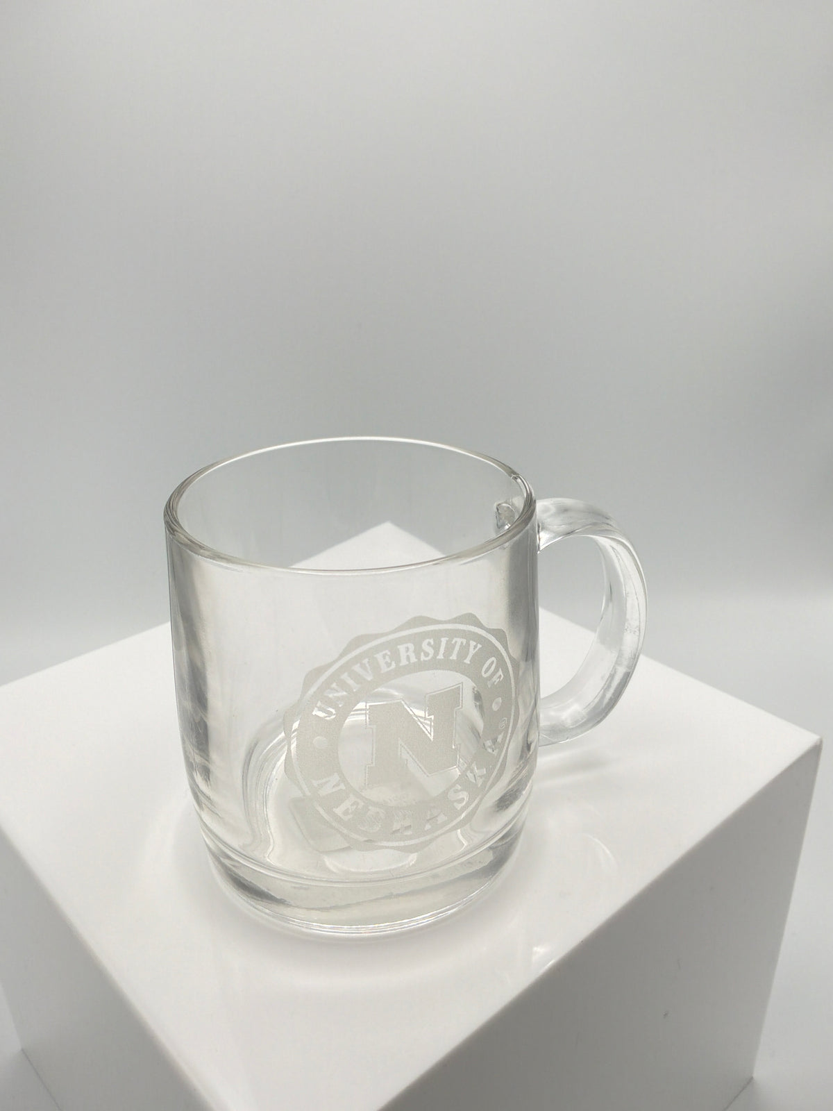 Etched Glass Coffee Mug University of Nebraska