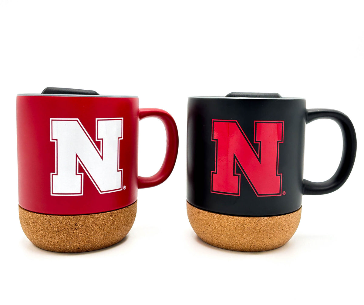 Nebraska Huskers Travel Ceramic Cork Mug