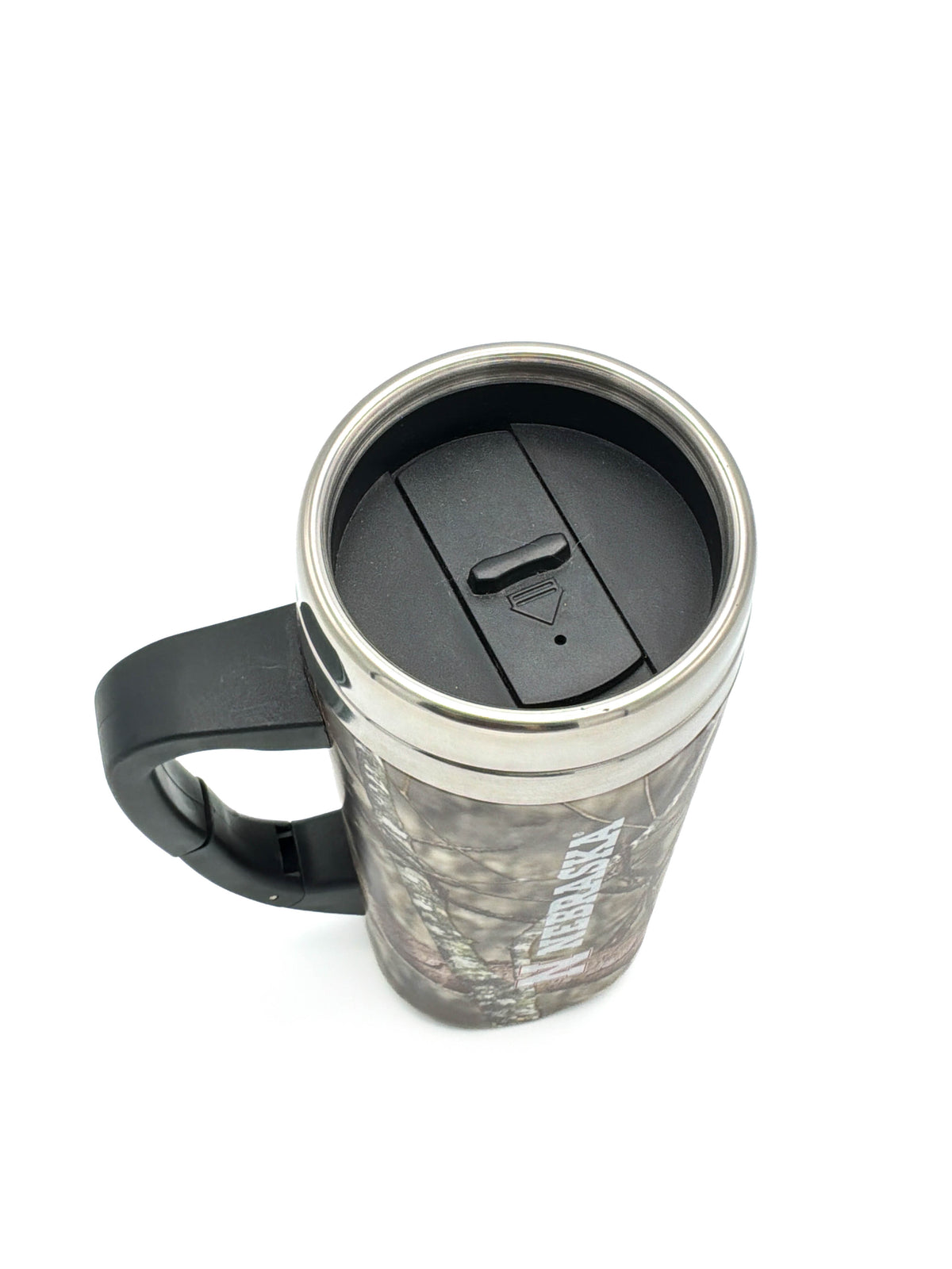 Camouflage Carabiner Travel Mug Insulated Coffee Cup Nebraska Cornhuskers