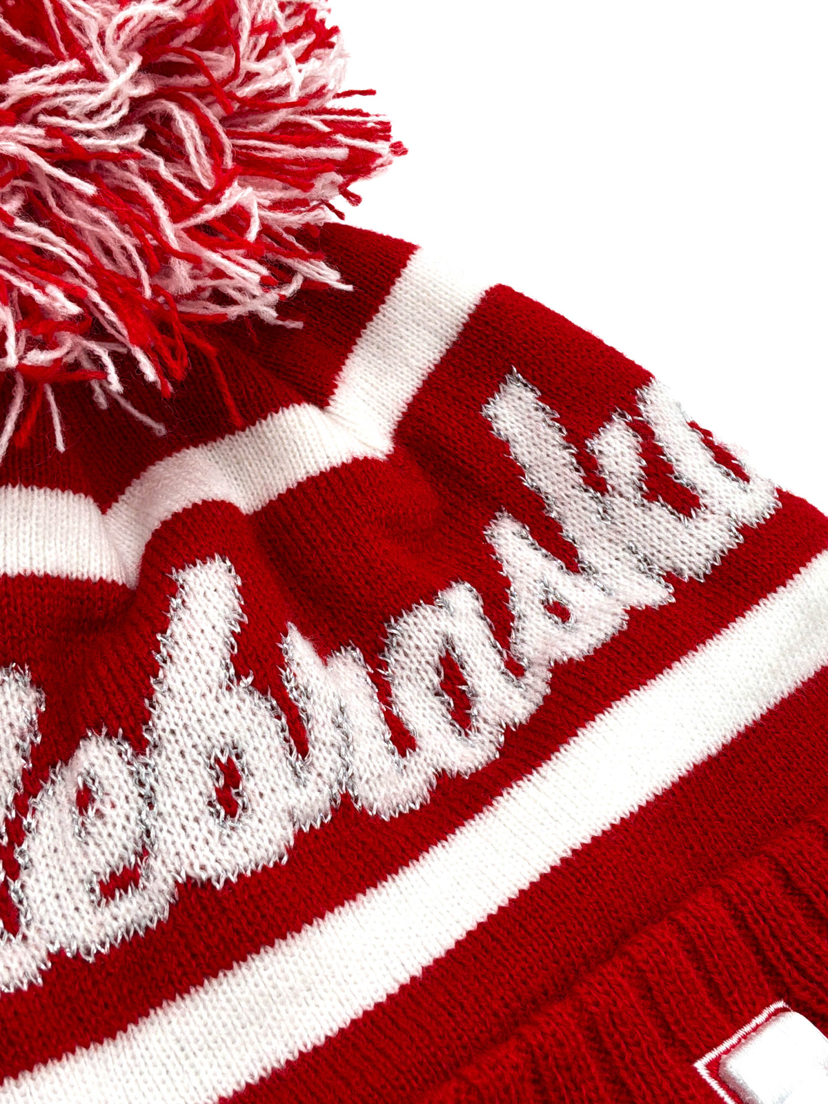Glitter Cuffed Pom Beanie Nebraska Cornhuskers