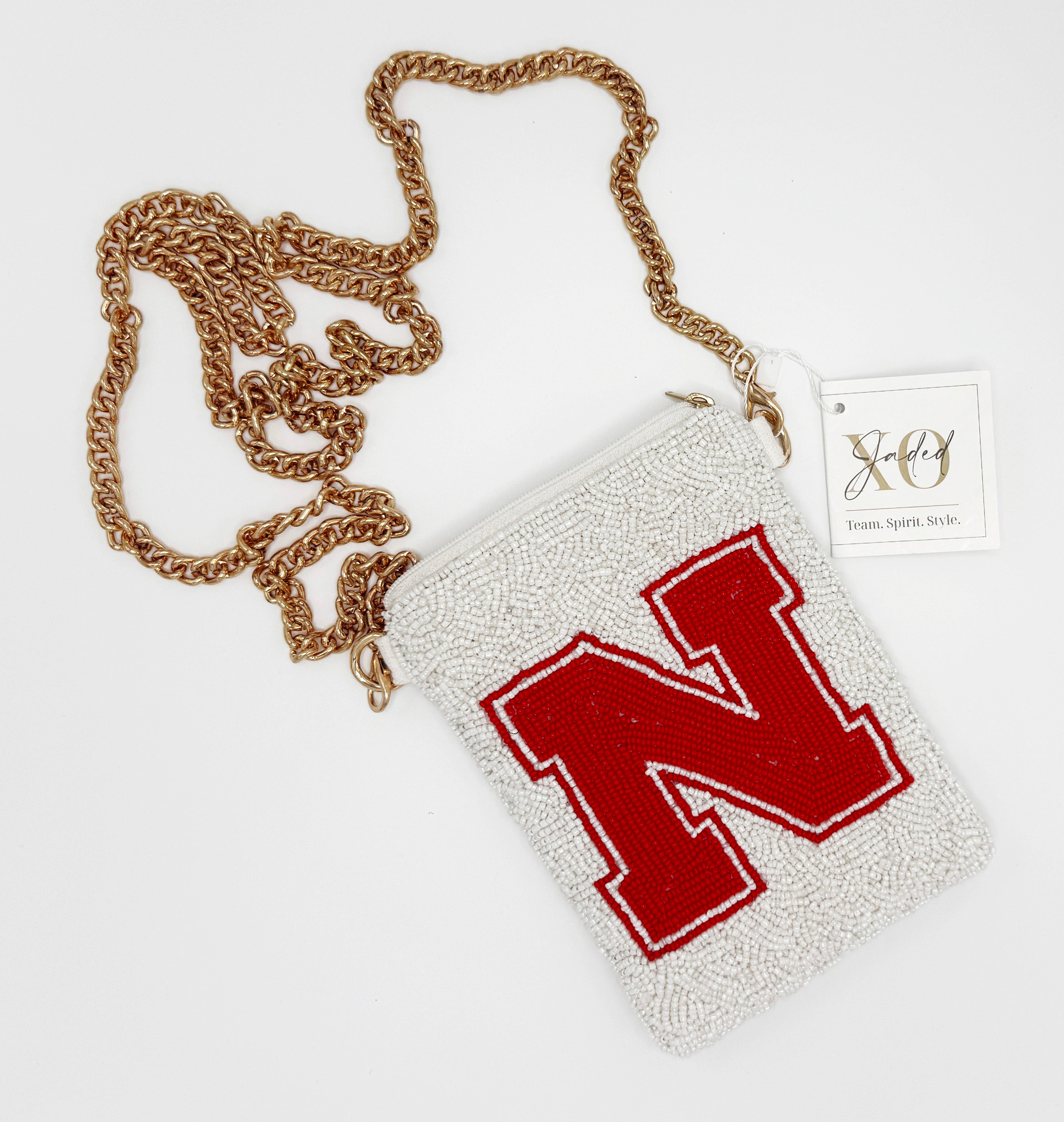 Jaded XO Beaded Purse - Nebraska Cornhuskers