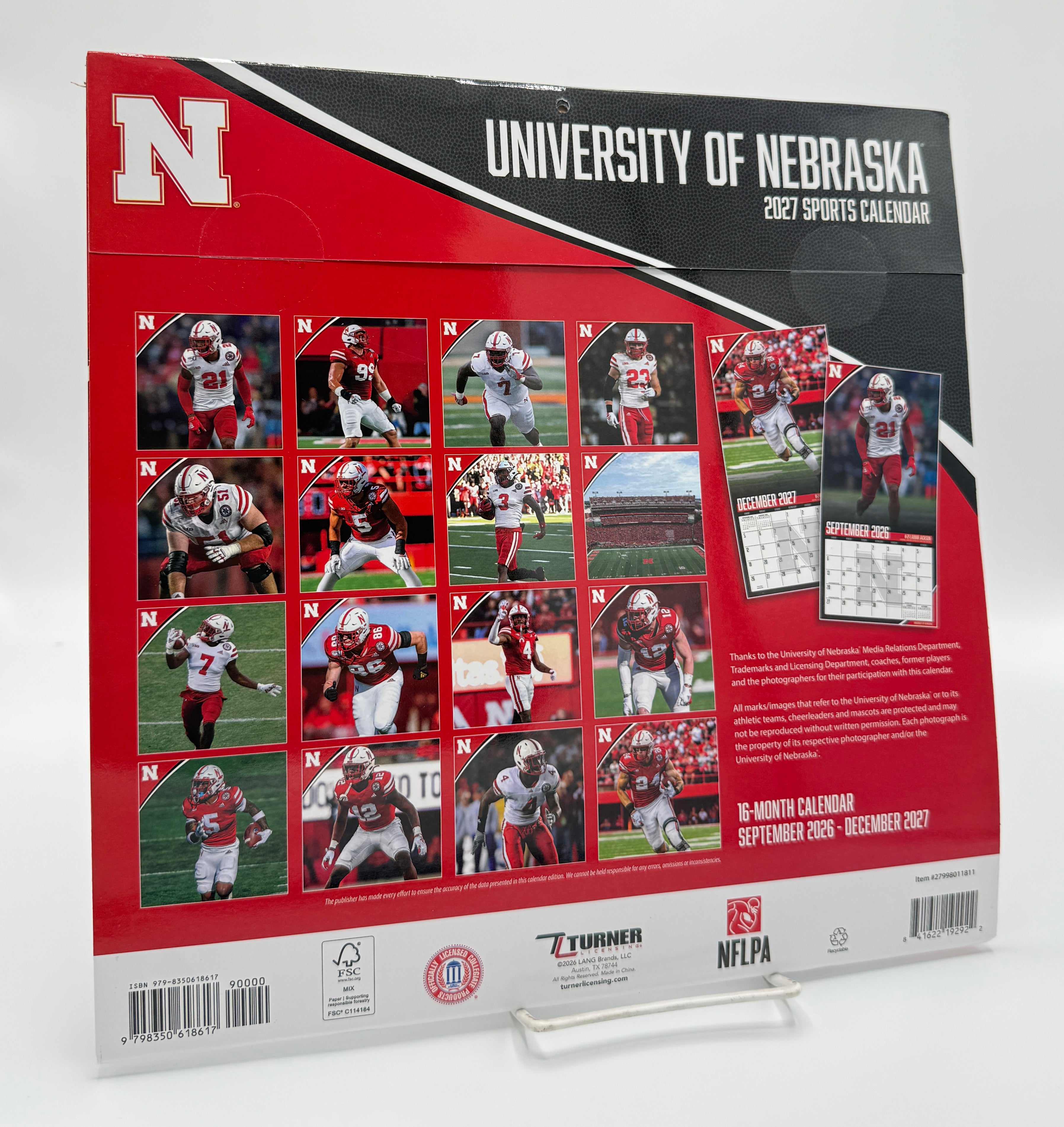 Nebraska Cornhuskers 2027 Football Wall Calendar
