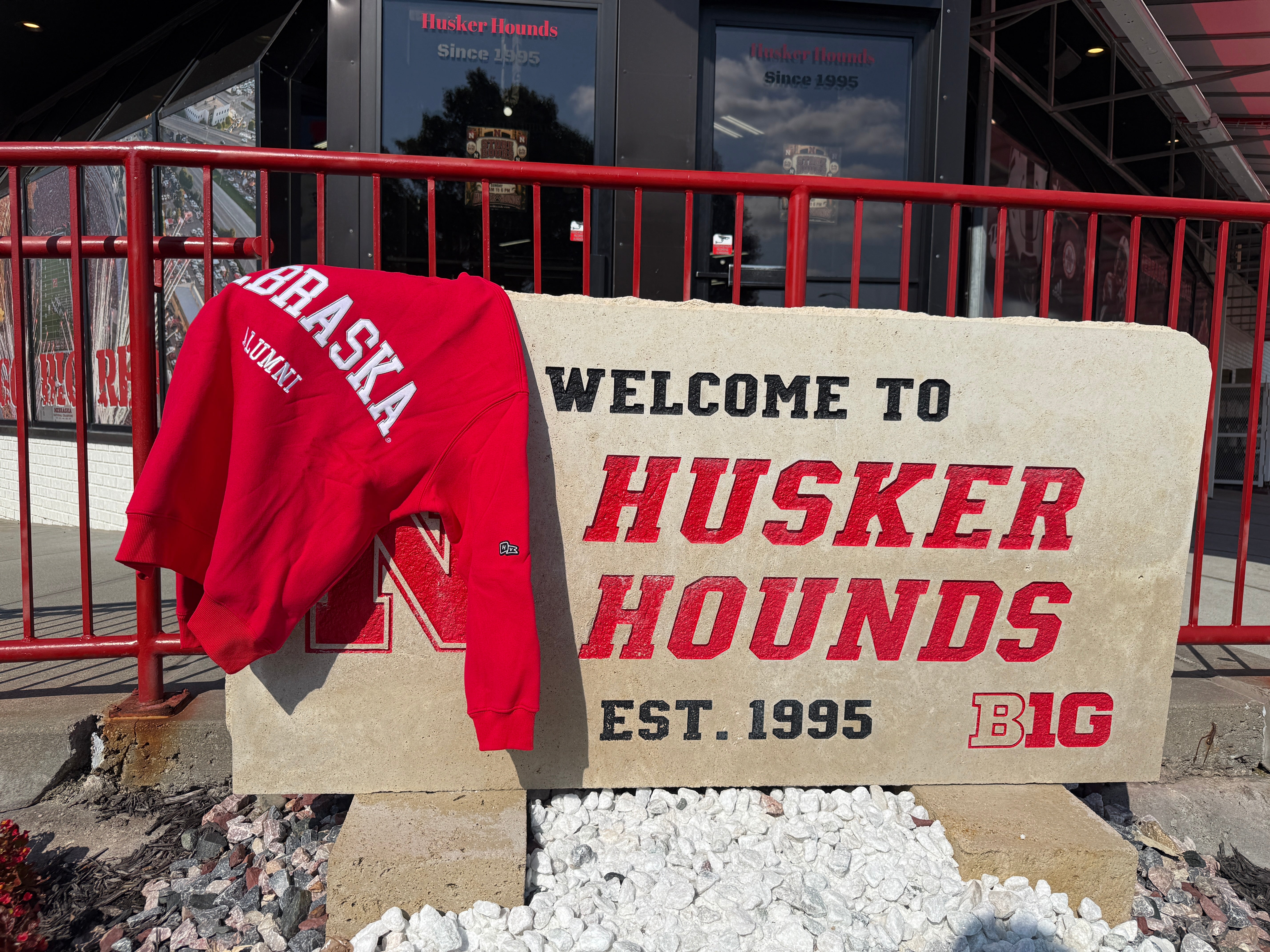 Offside Crewneck in Red by Hype & Vice - Nebraska Cornhuskers
