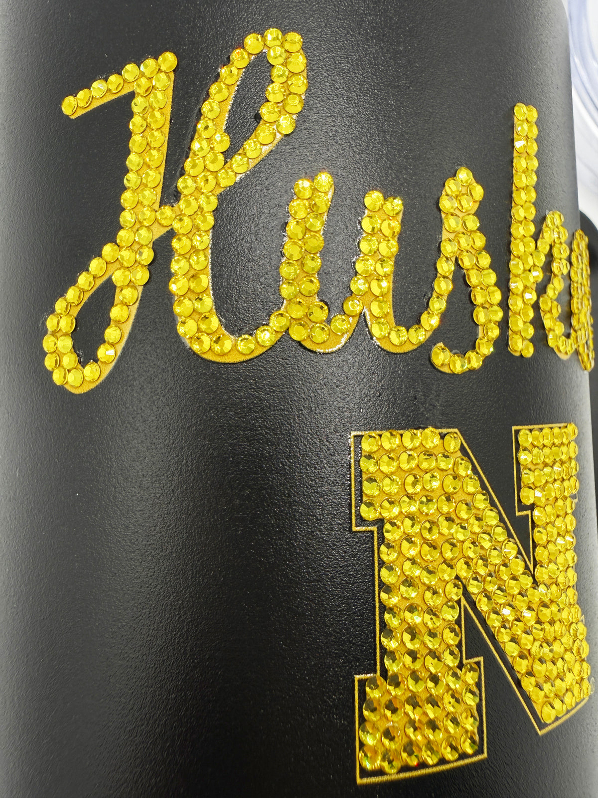 Gold and Black Bling Handled Tumbler - Nebraska Cornhuskers