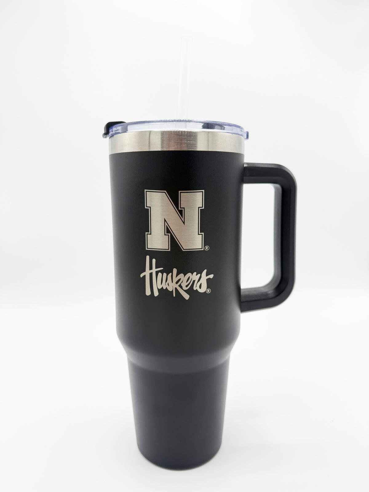 Black Etched Colossal Handled Tumbler - Nebraska Cornhuskers