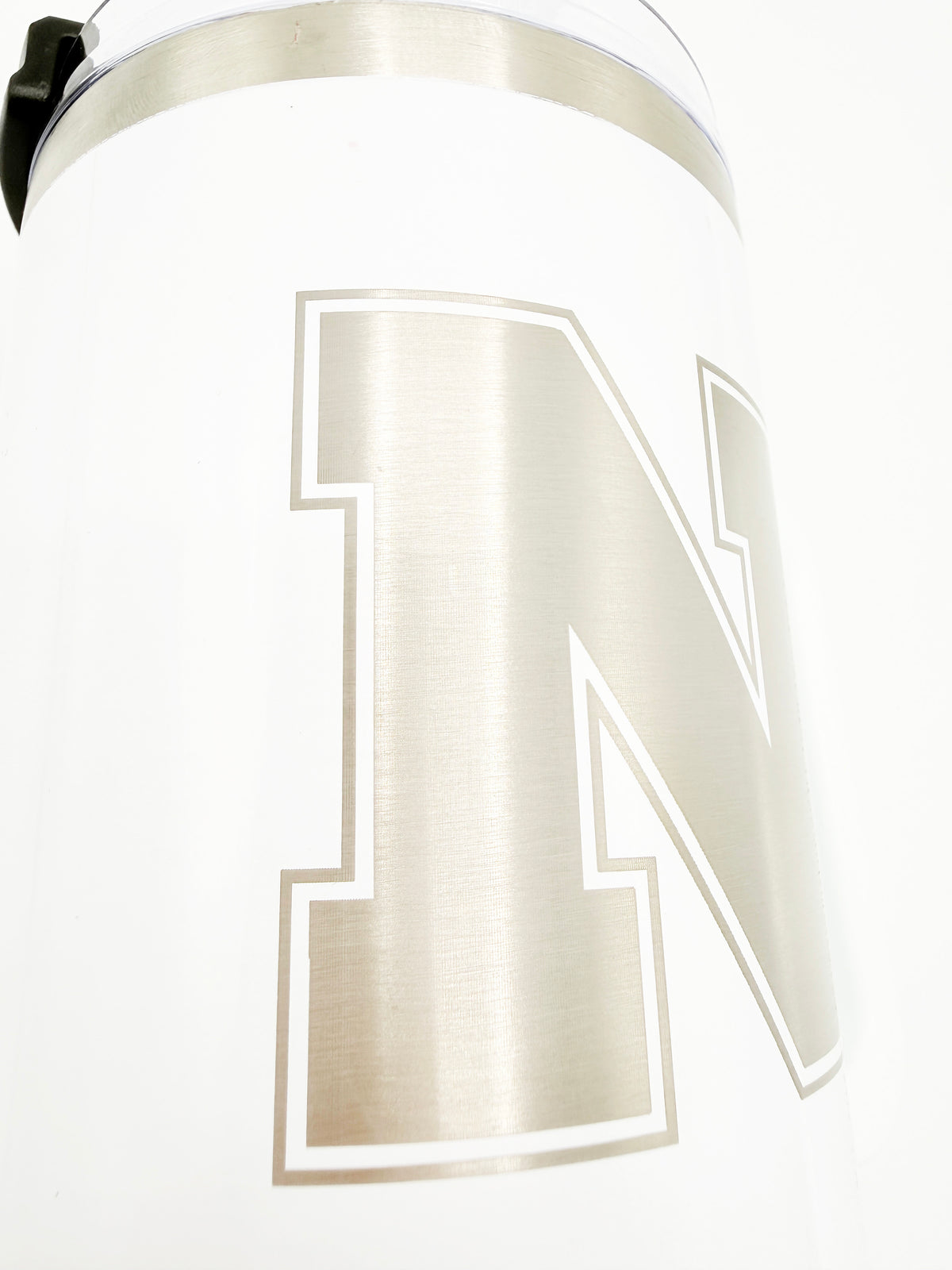 Silicone Grip White Handled Tumbler - Nebraska Cornhuskers