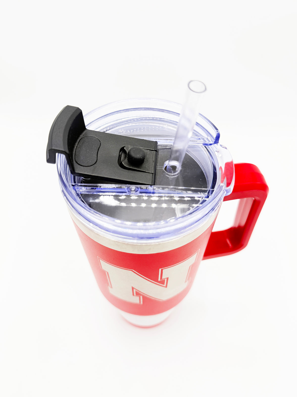 Silicone Grip Red Handled Tumbler - Nebraska Cornhuskers