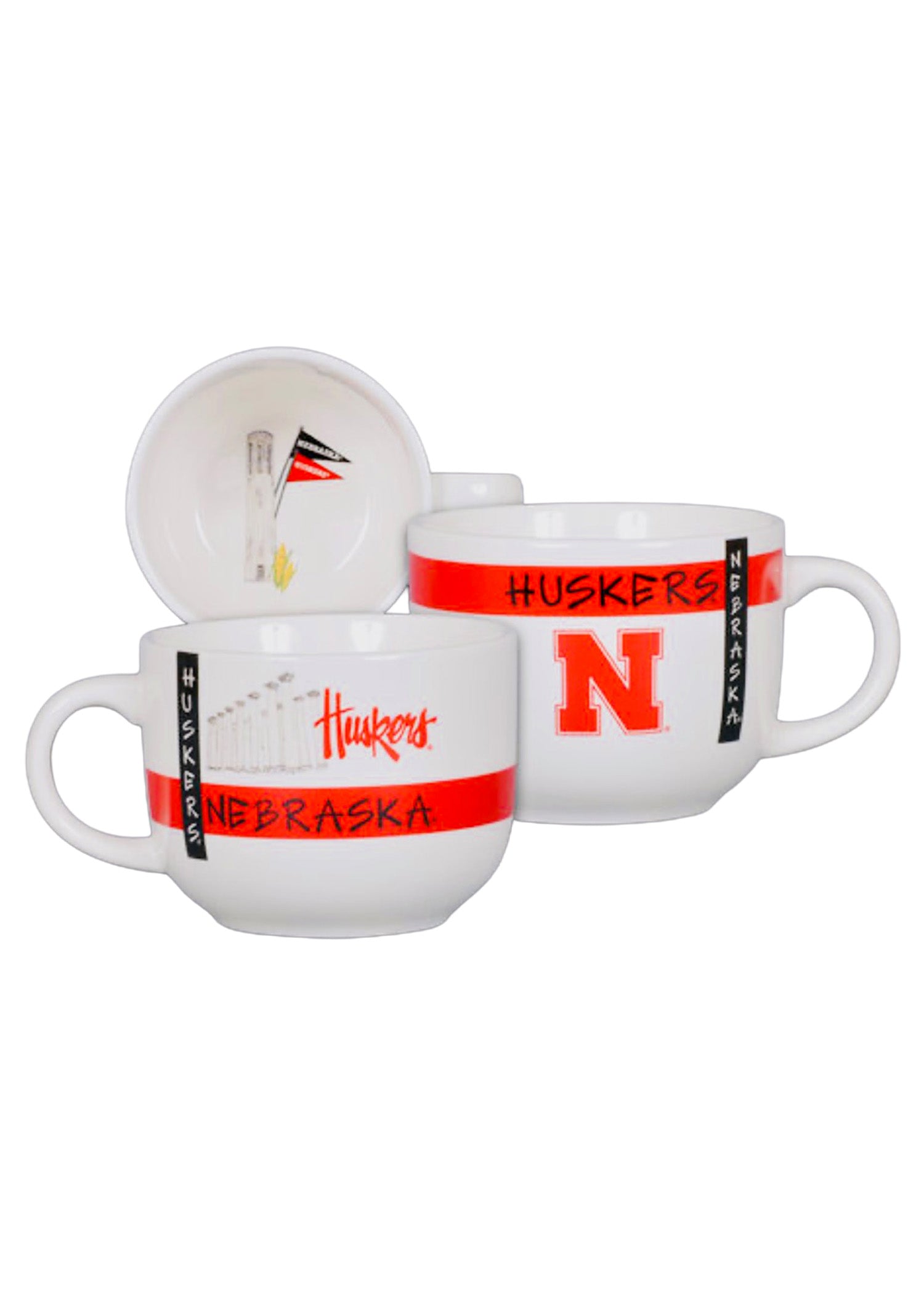 Red Stripe Script & Block “N” Wide Mug