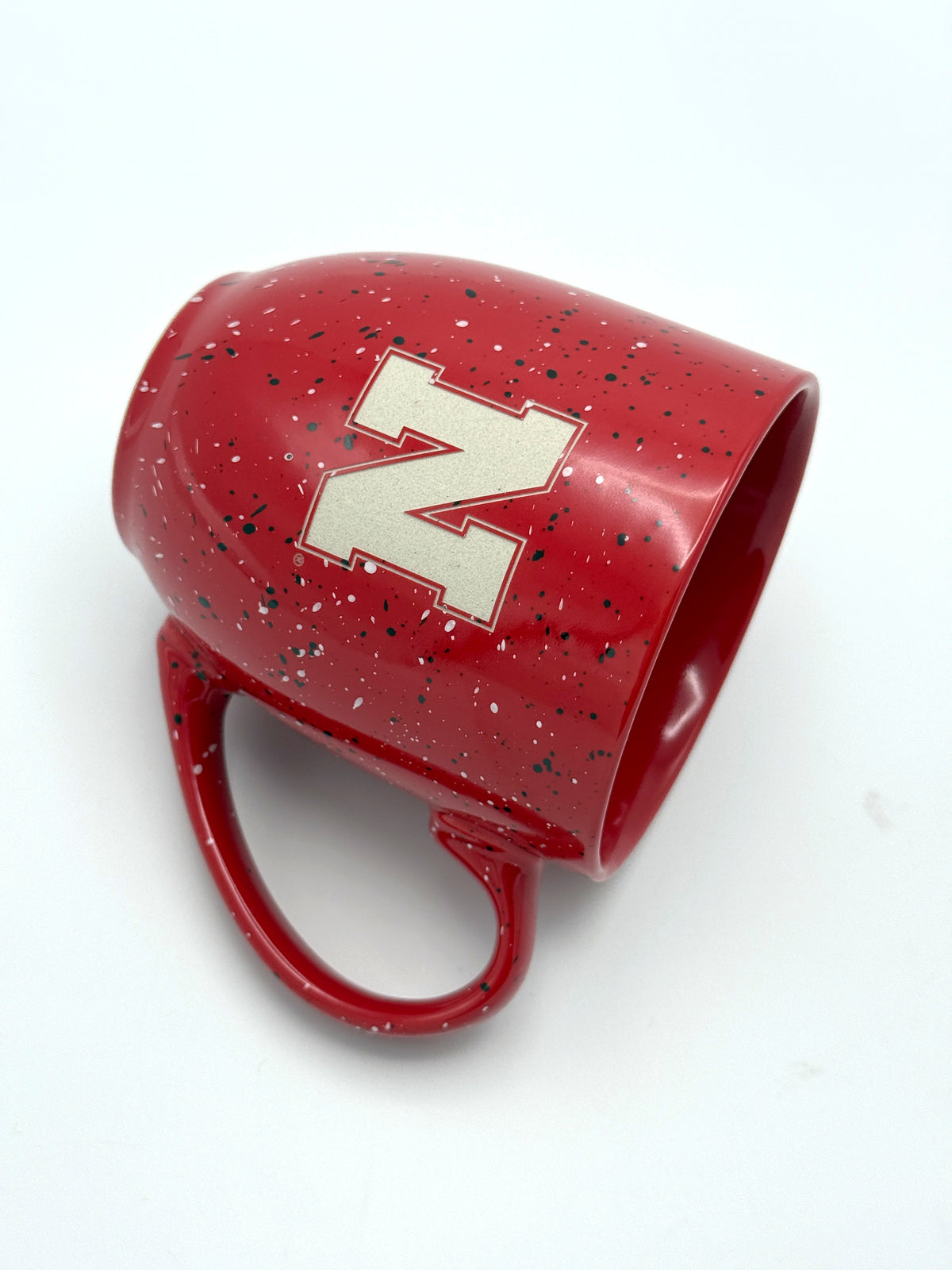 Surface Etched Speckled Stone and Ceramic Nebraska Cornhuskers Mug