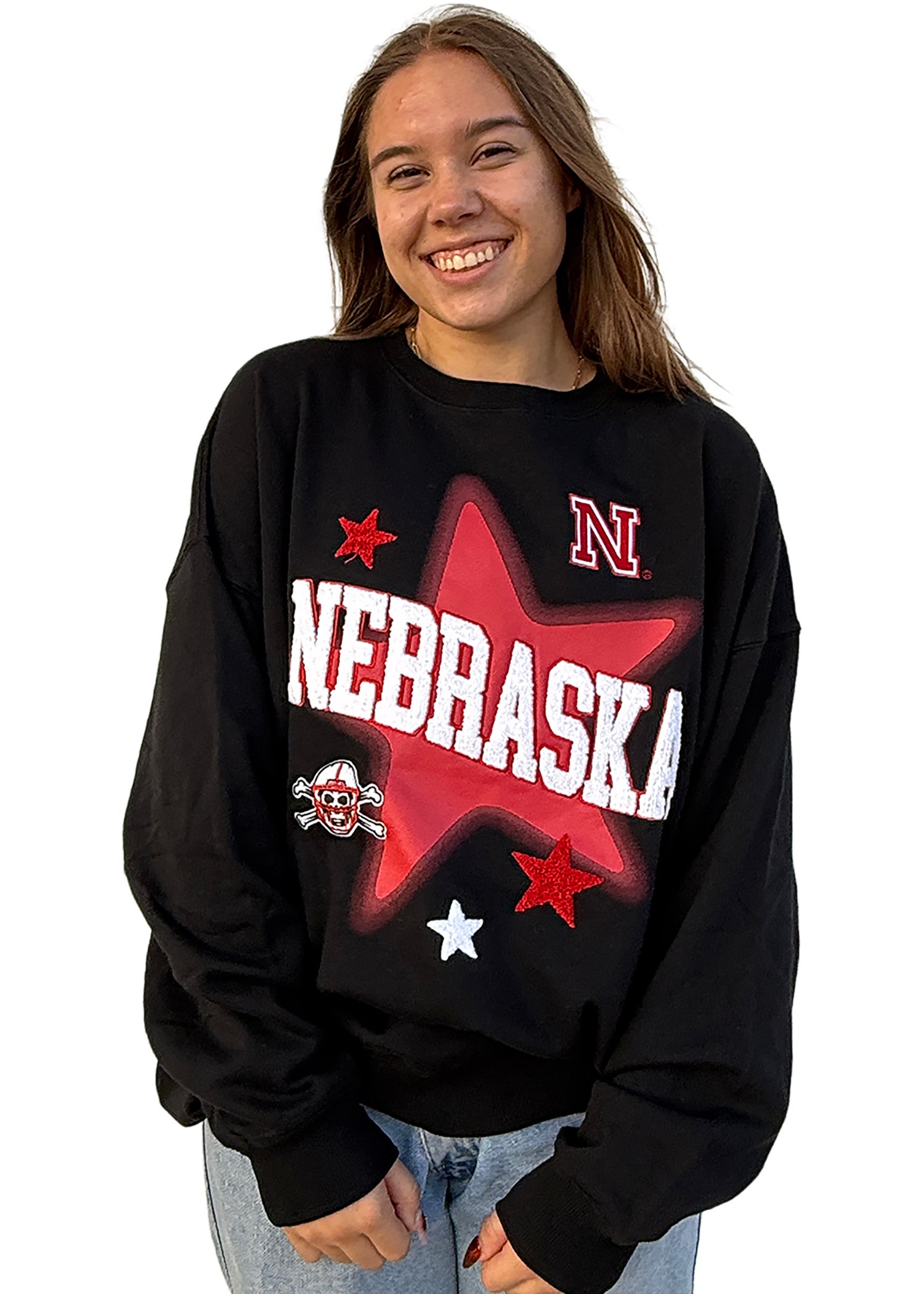 Nebraska Huskers Star Graphic Crew Neck