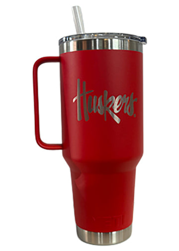 YETI Script Huskers - Rambler 42oz Mug Straw