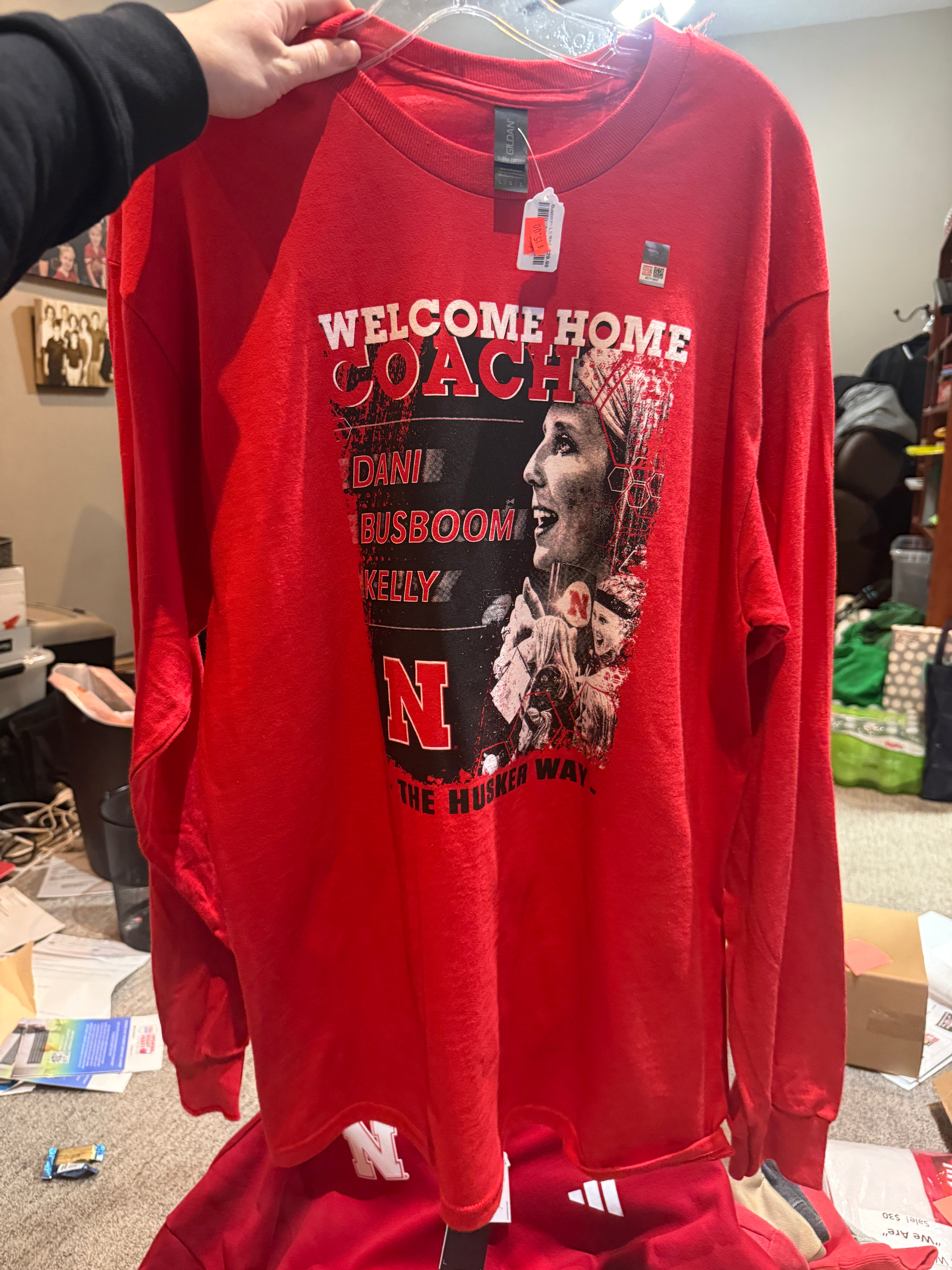 Red Long Sleeve Welcome Home Coach Volleyball Nebraska Cornhuskers