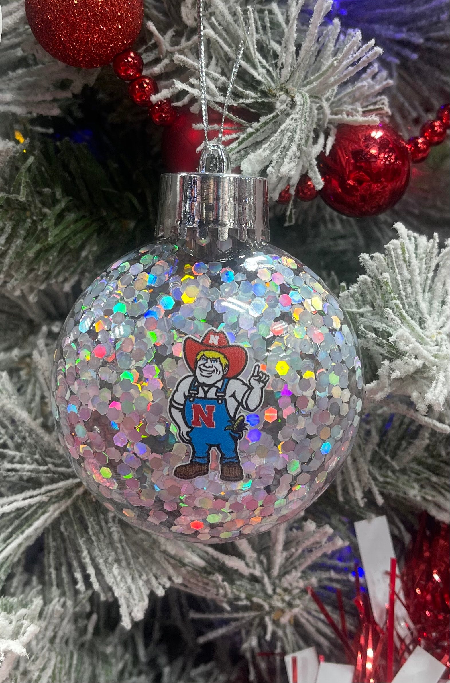 Confetti Silver Christmas Ornament - Herbie