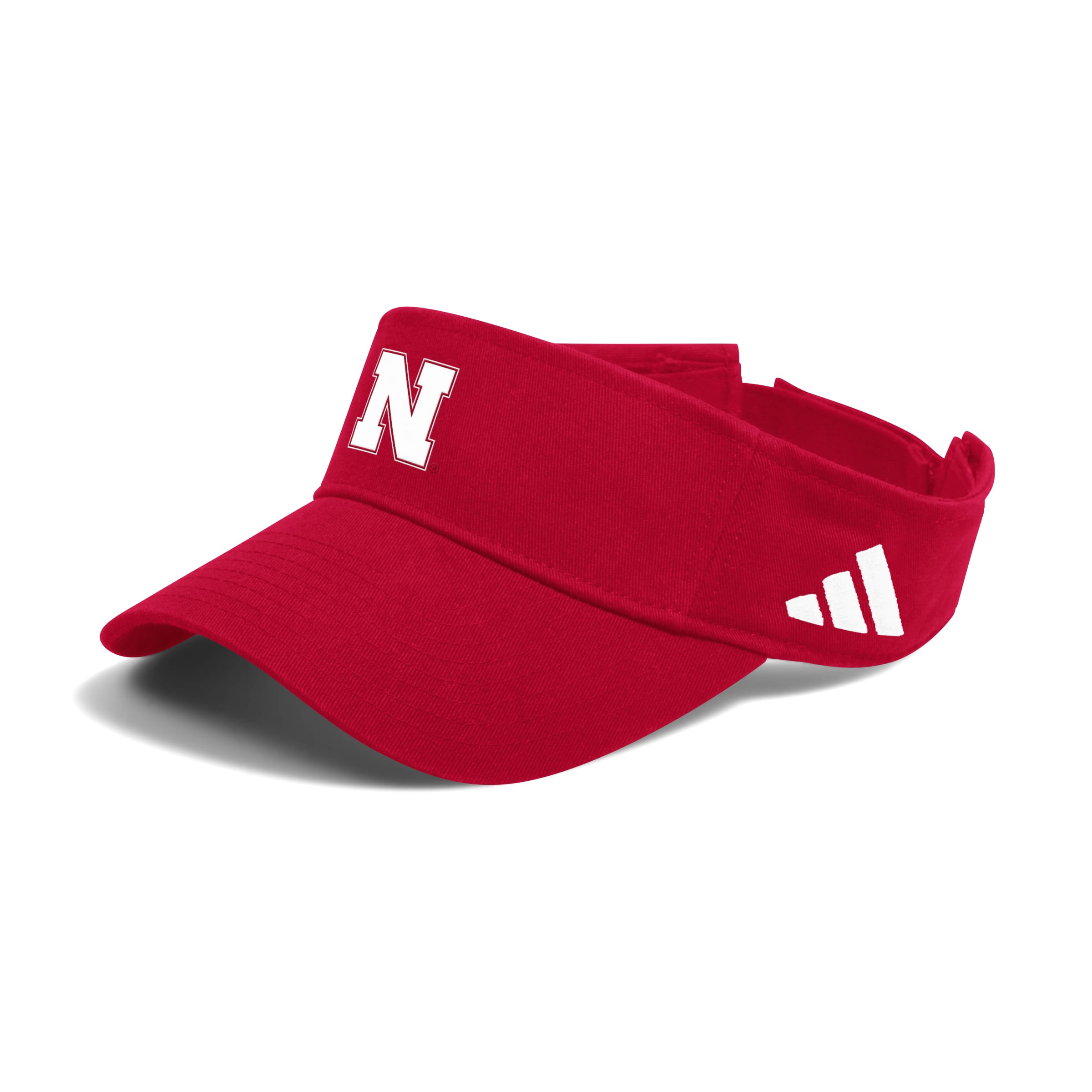 Red Adidas Adjustable Visor - Nebraska Cornhuskers