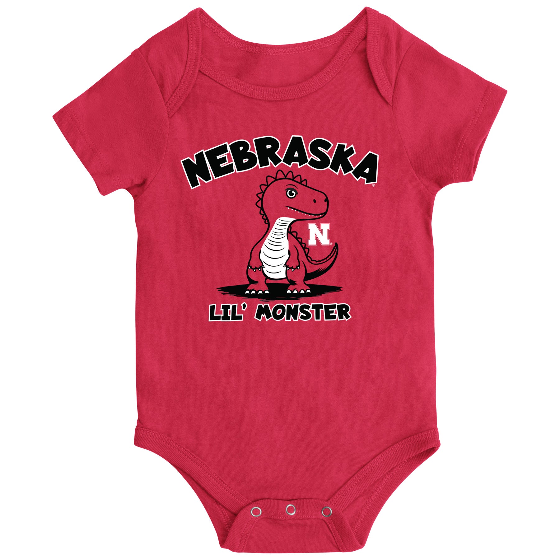 Infant Dino Onesie - Nebraska Cornhuskers
