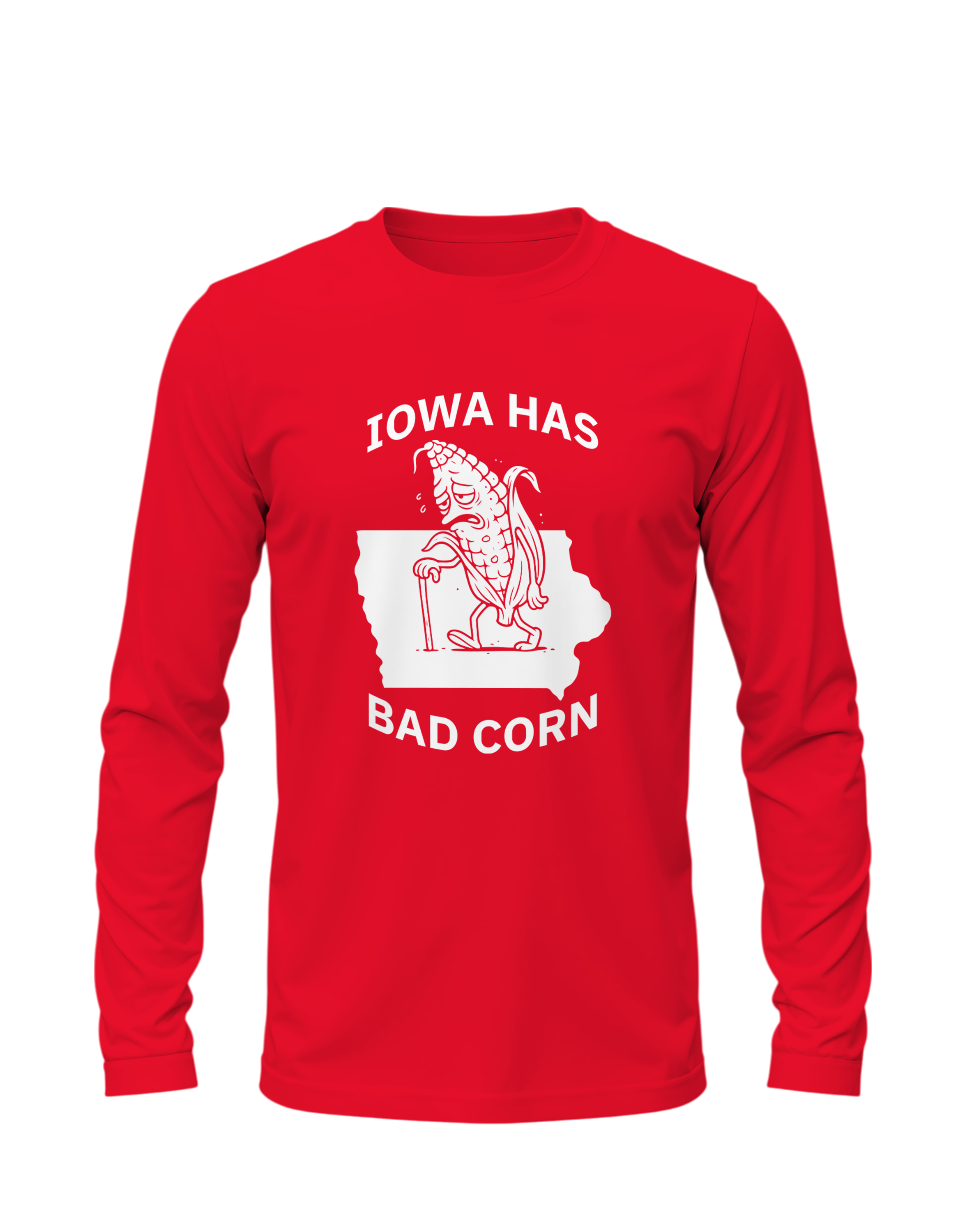Iowa Has Bad Corn Red Long Sleeve Tee - Nebraska Cornhuskers