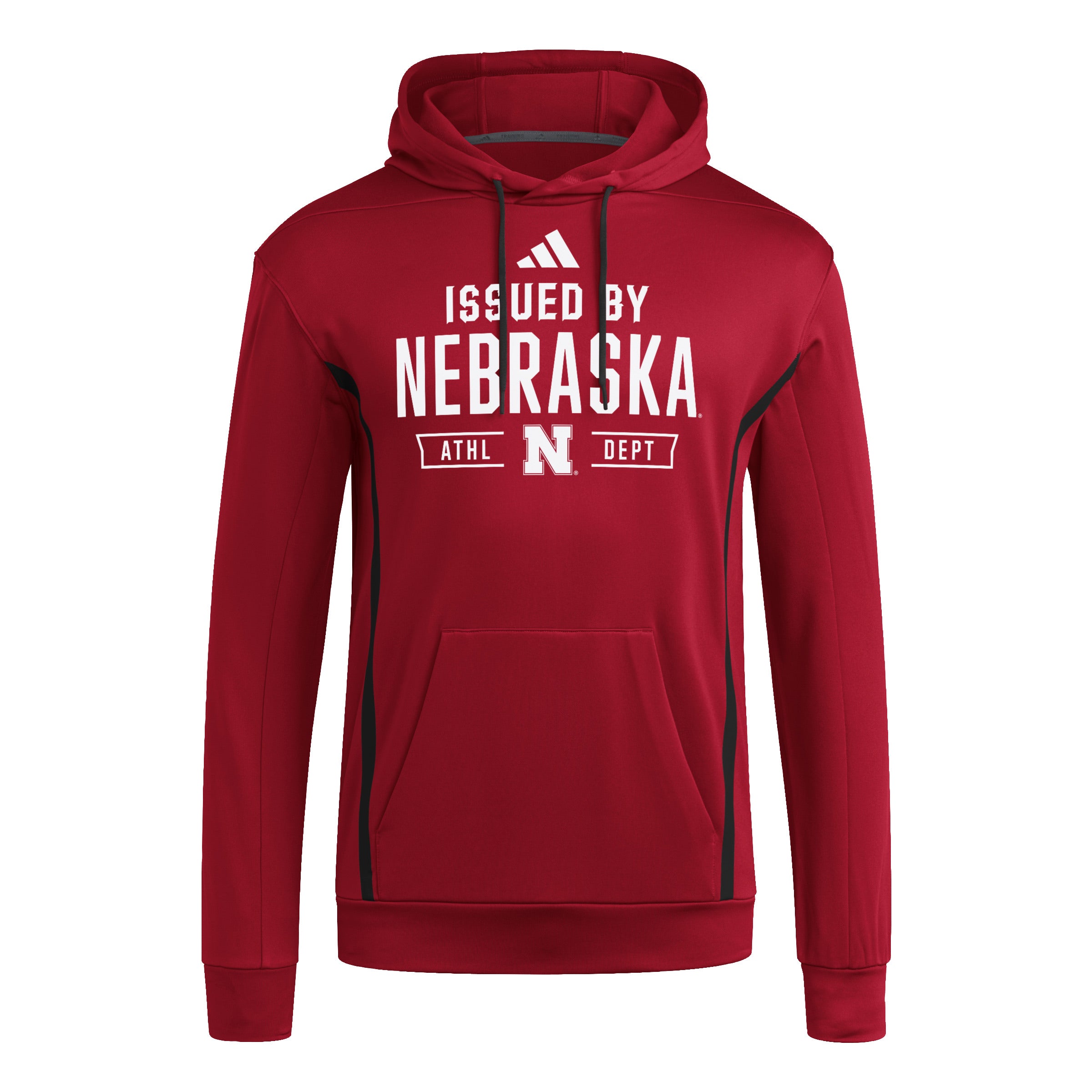 Red Adidas Game and Go No Logo Athl Dept Hoodie - Nebraska Cornhuskers