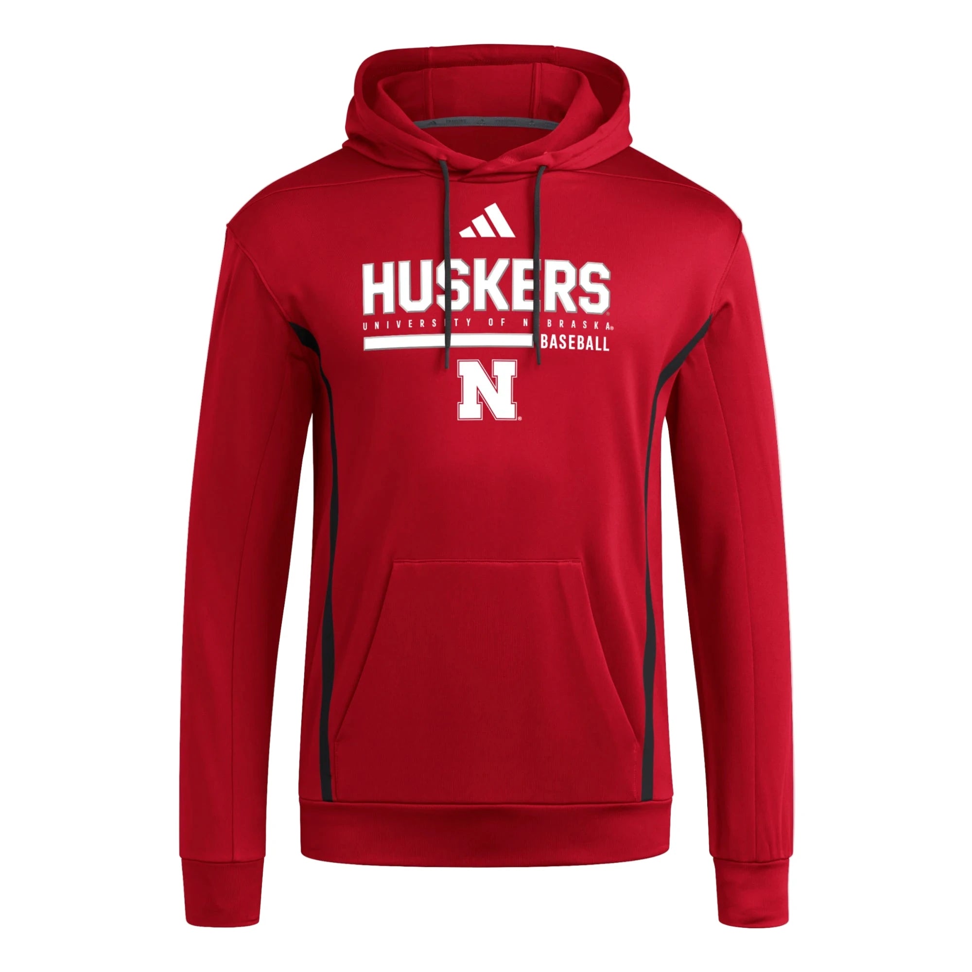 ADIDAS NEBRASKA BASEBALL MENS LONG SLEEVE HOODIE