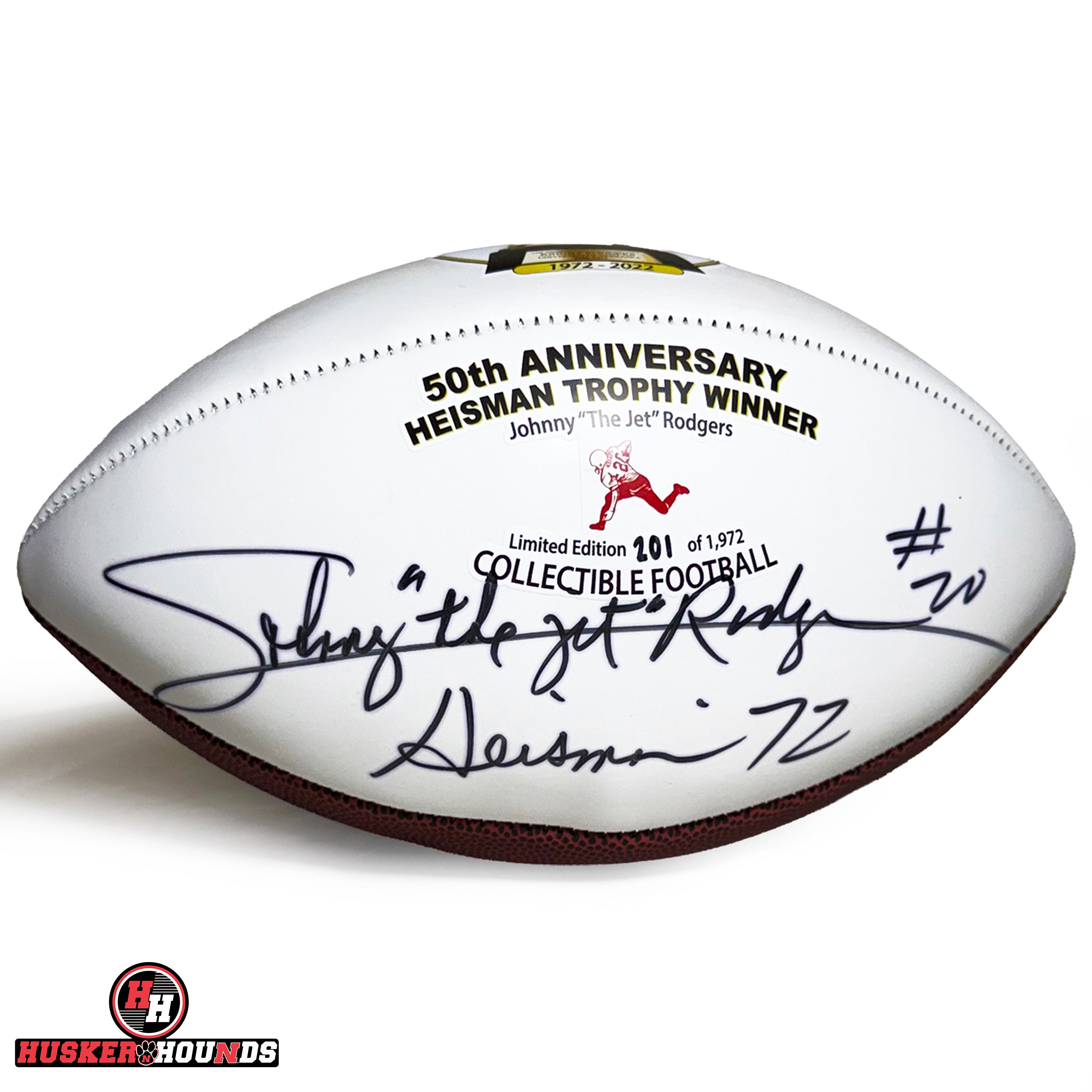 Johnny Rodgers Signed Autographed Official Football - Nebraska Cornhuskers
