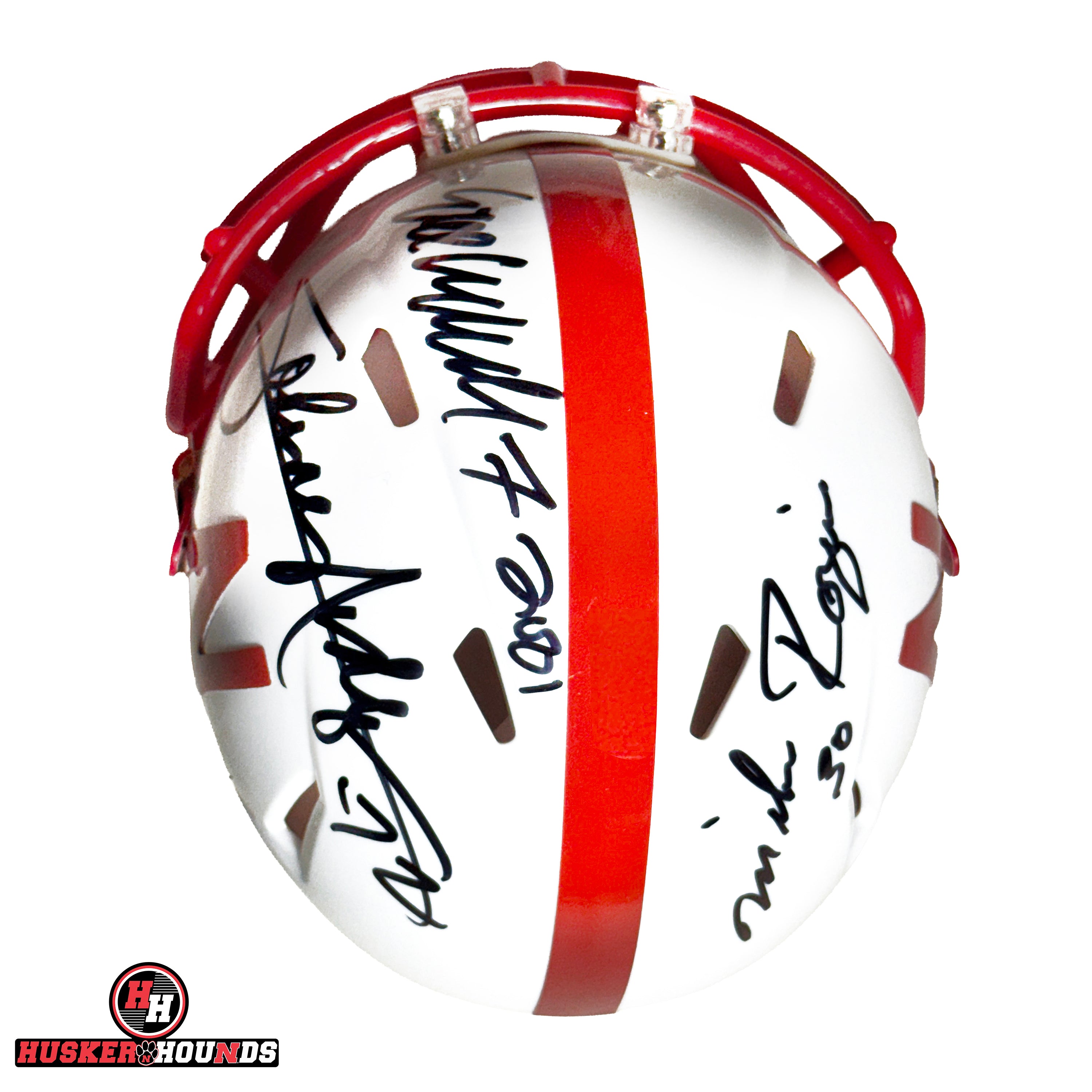 Eric Crouch, Mike Rozier, Johnny Rodgers Signed Autographed Speed Mini Helmet - Nebraska Cornhuskers