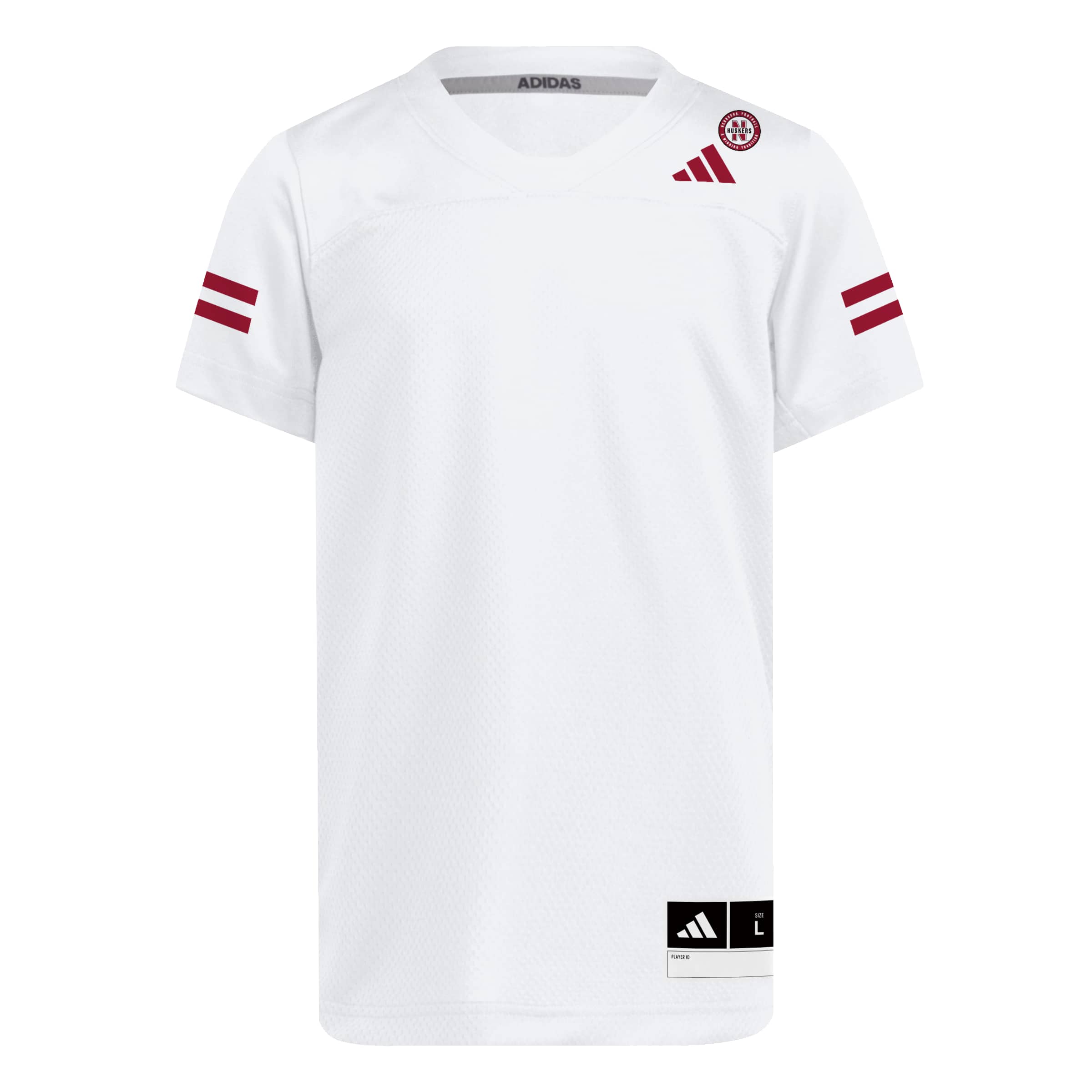 White Adidas Youth Blank Jersey - Nebraska Cornhuskers