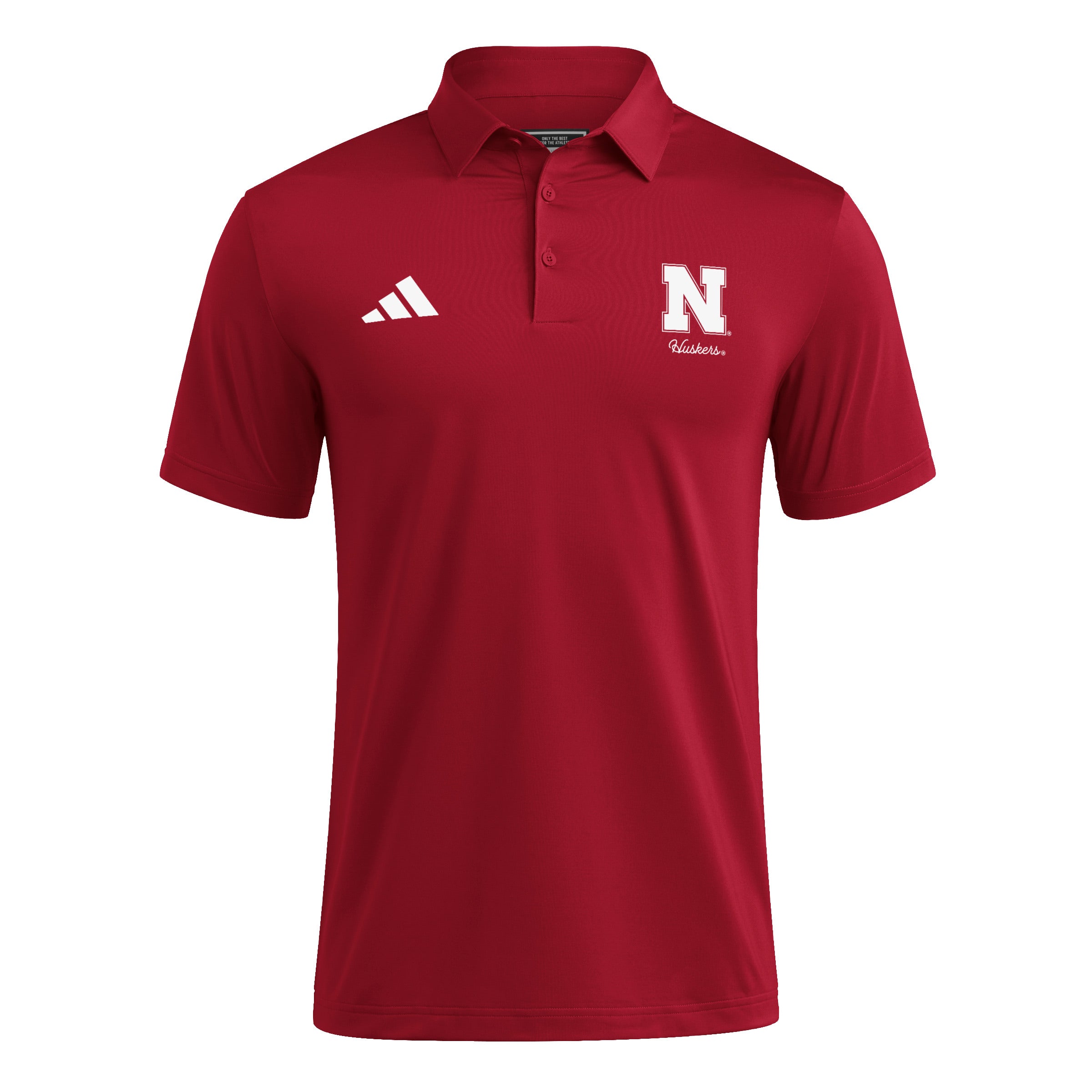 Red Adidas Block N Ultimate365 Sideline Polo - Nebraska Cornhuskers