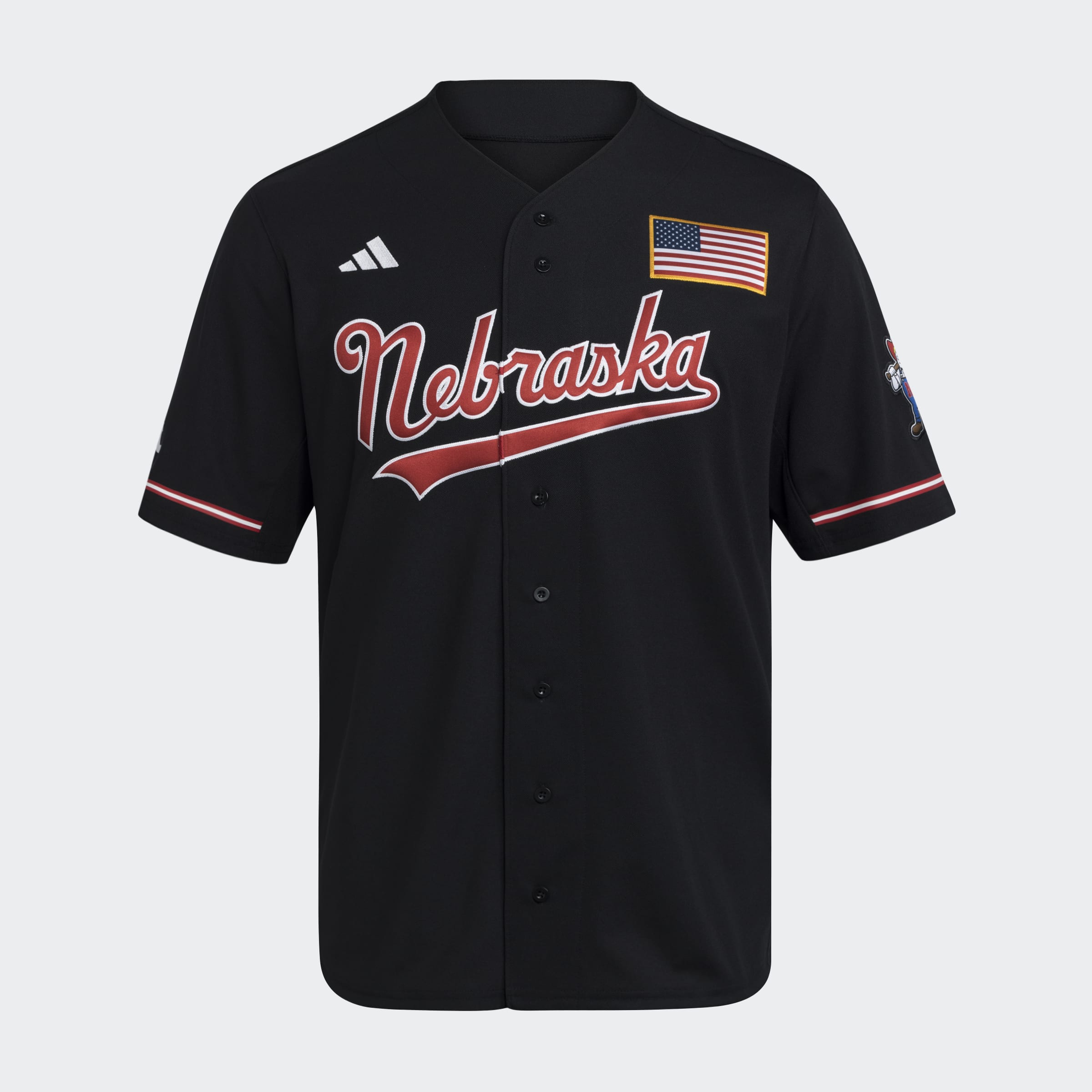 Adidas Black Baseball Jersey - Nebraska Cornhuskers