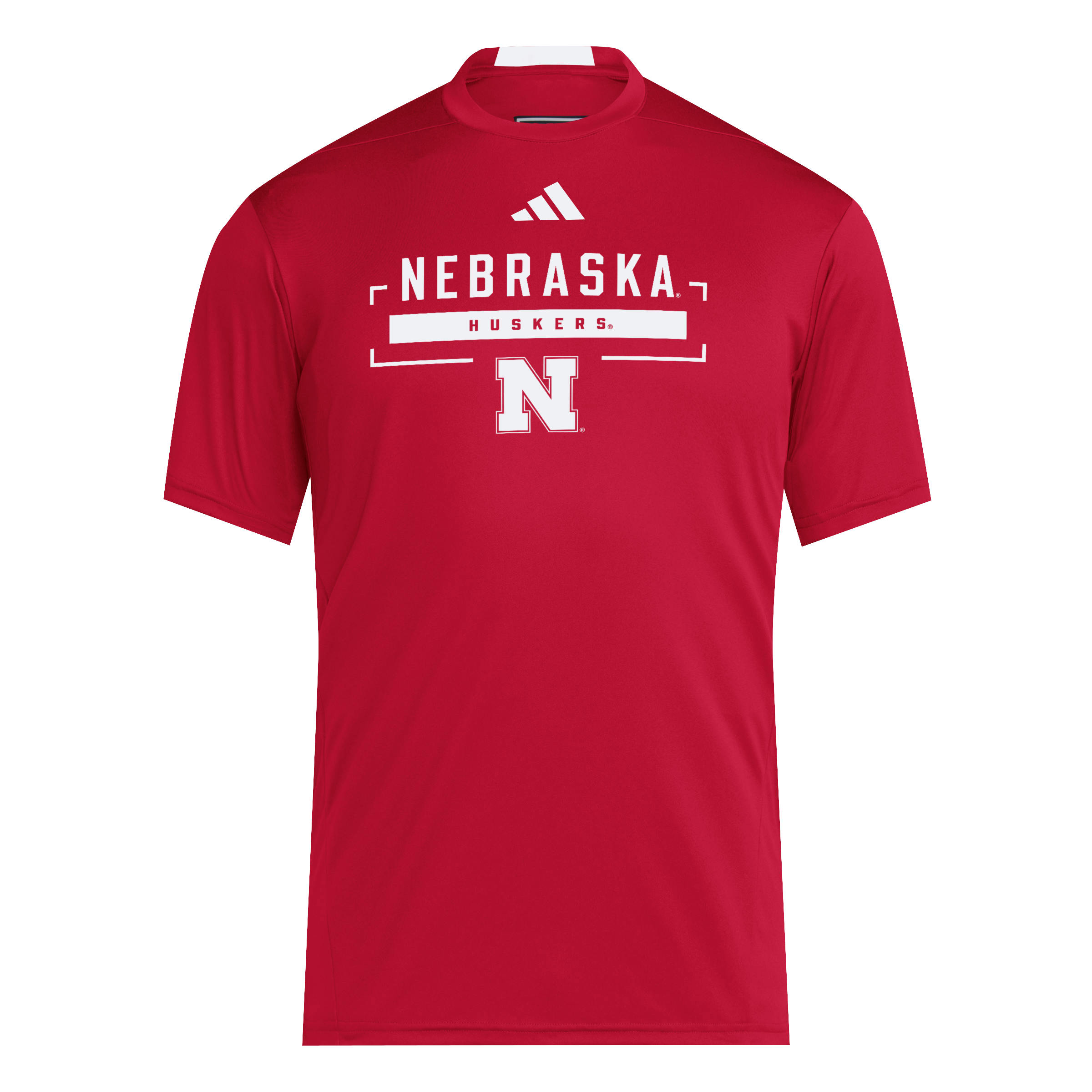 Red Adidas Men's Designed for Training Short Sleeve Tee - Nebraska Cornhuskers