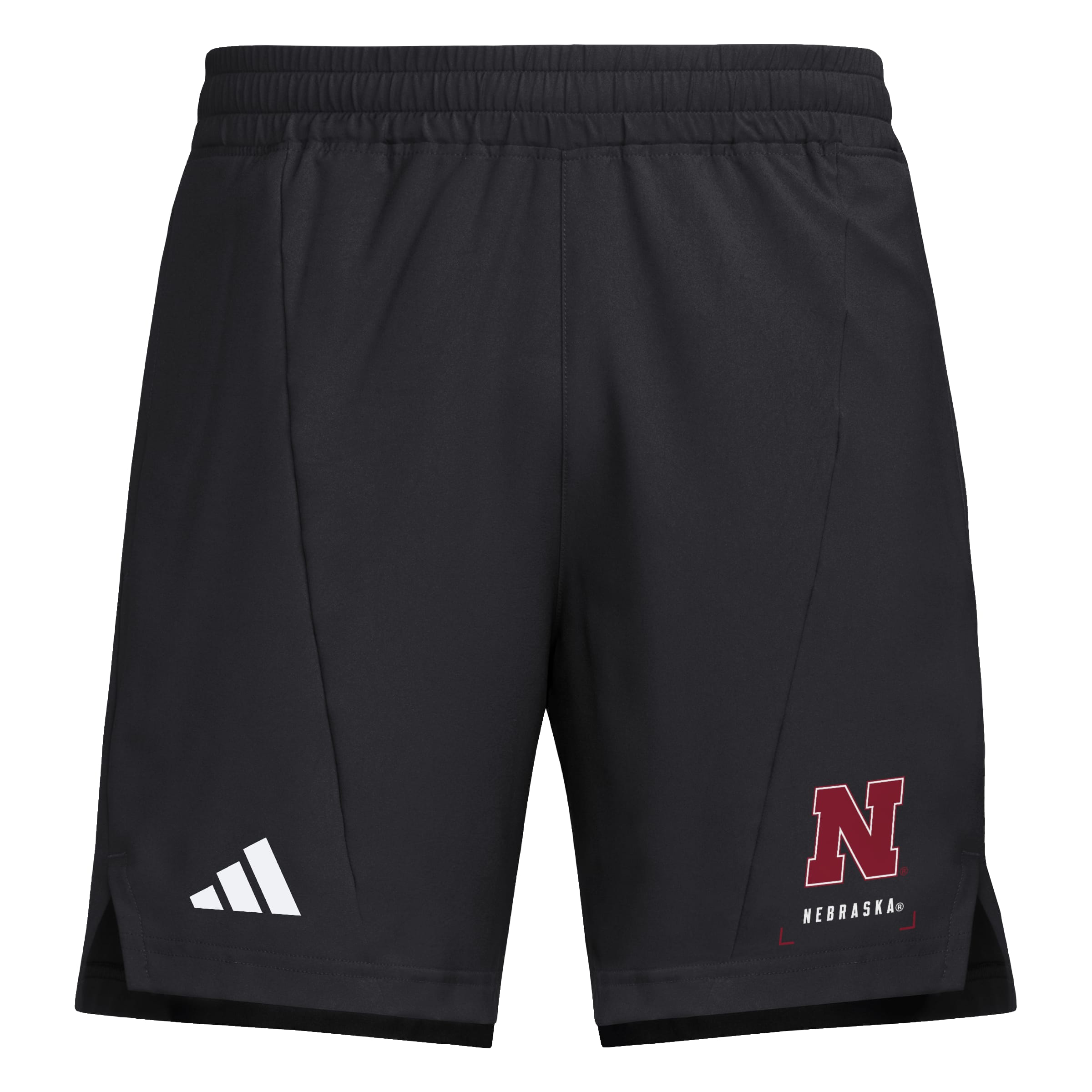Black Adidas Men's Designed for Training Woven Short with Pockets 5" - Nebraska Cornhuskers
