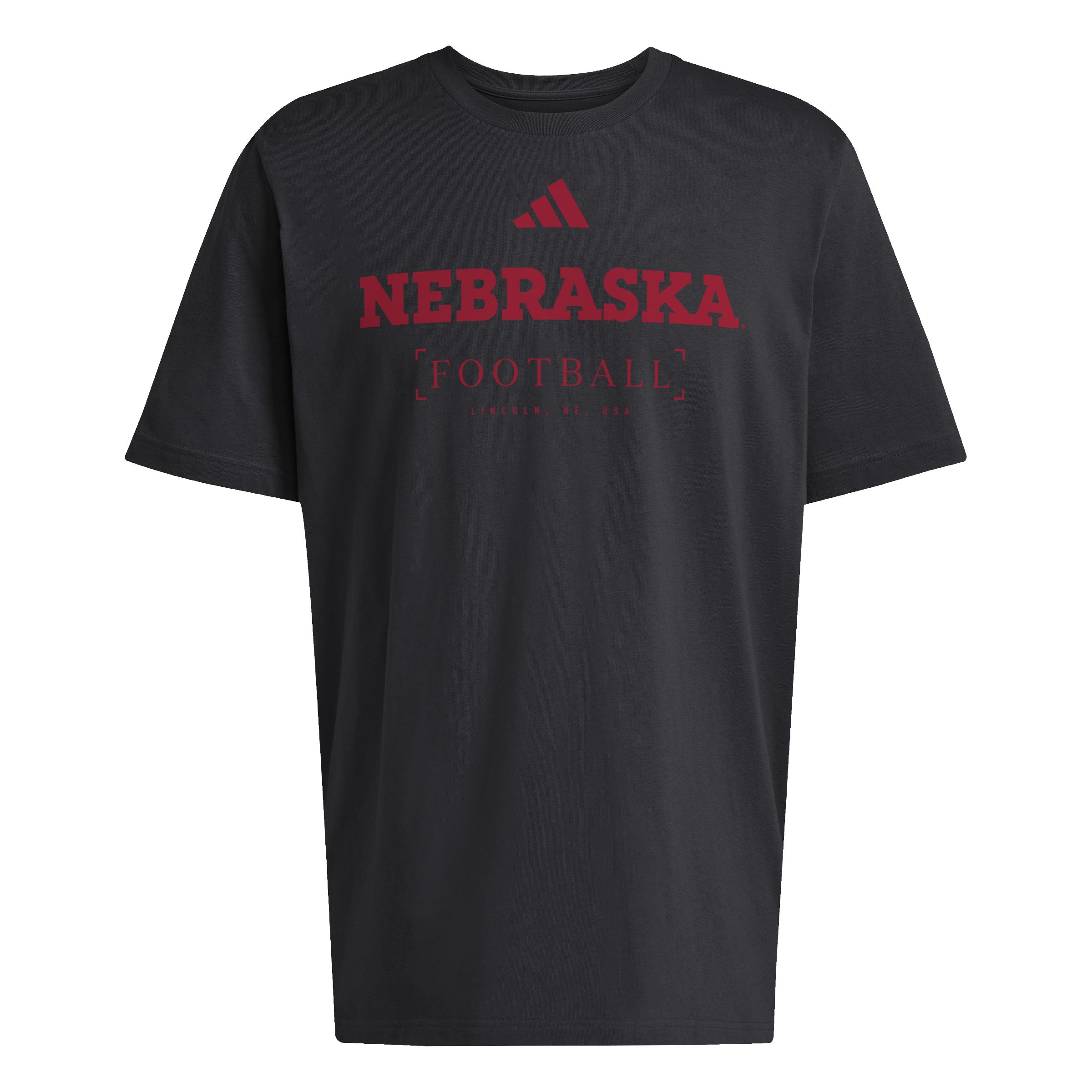 Black Adidas Men's HOB 2026 Short Sleeve Tee - Nebraska Cornhuskers