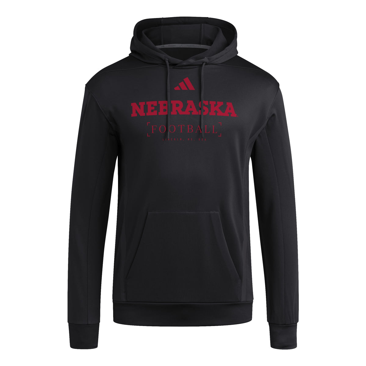 Black Adidas Game and Go No Logo Football Hoodie - Nebraska Cornhuskers