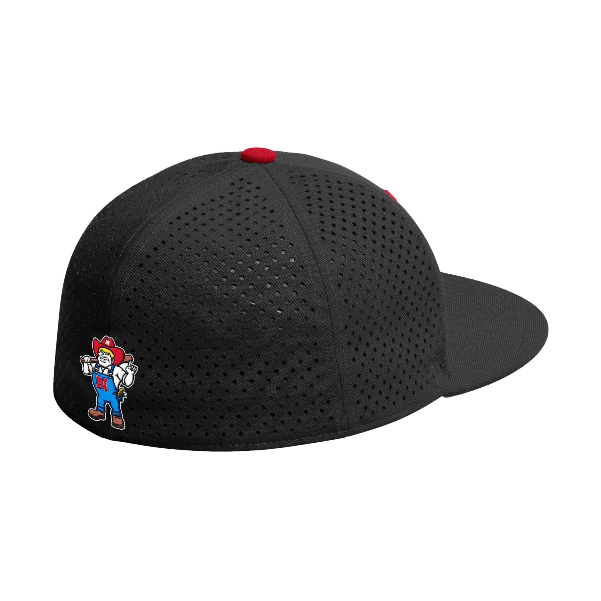 ADIDAS FITTED PERFORATED BASEBALL HAT - BLACK