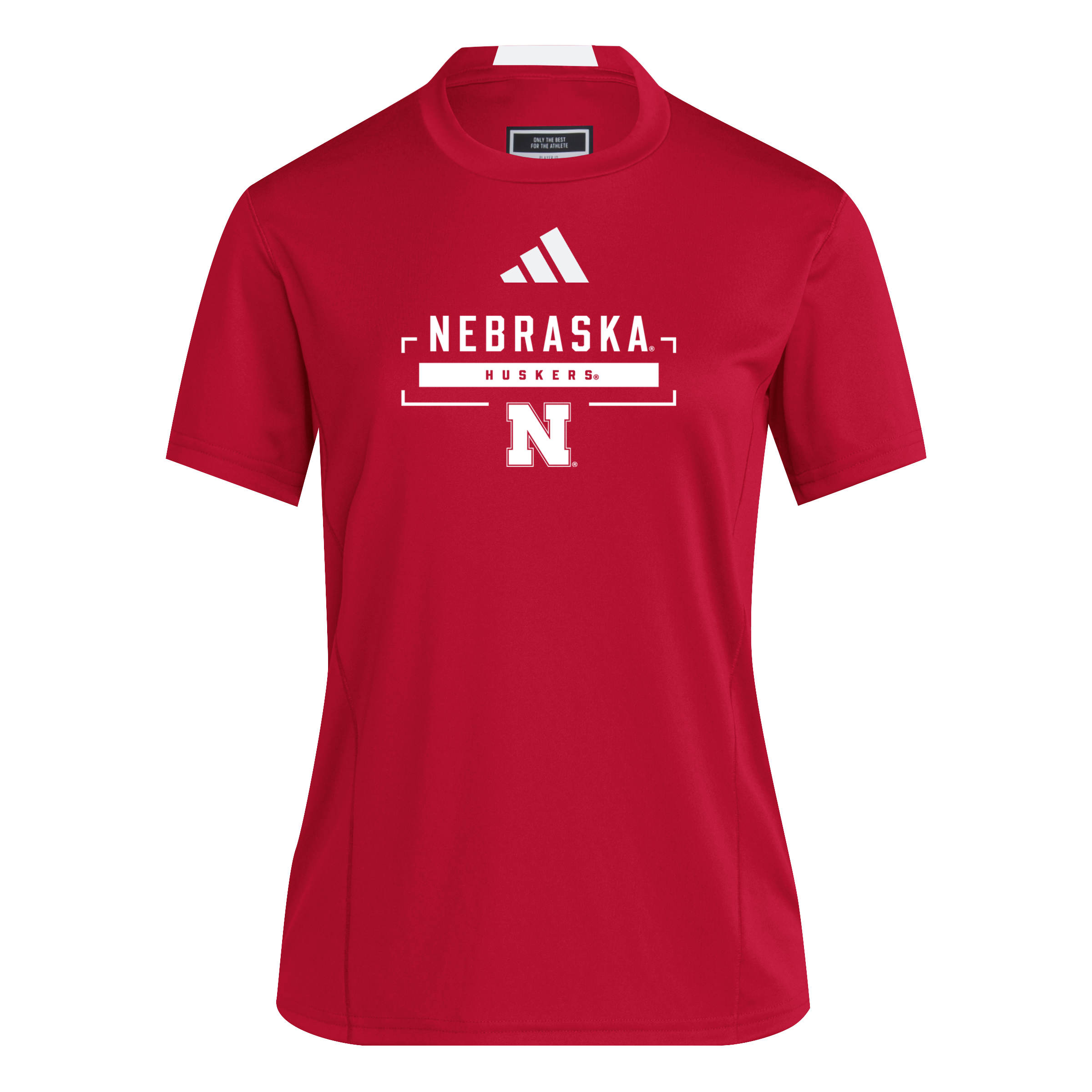 Red Adidas Women's Designed for Training Short Sleeve Tee - Nebraska Cornhuskers