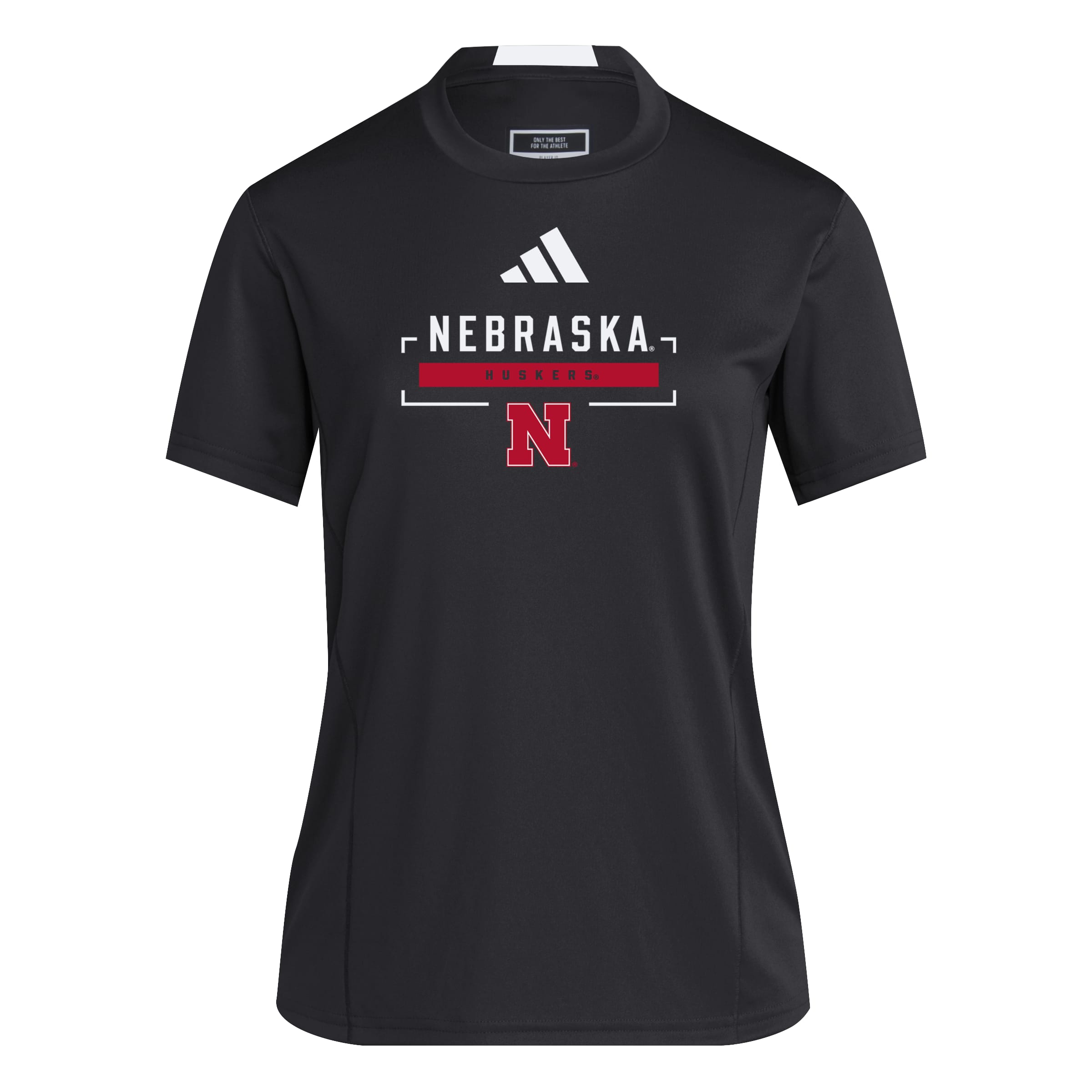 Black Adidas Women's Designed for Training Short Sleeve Tee - Nebraska Cornhuskers