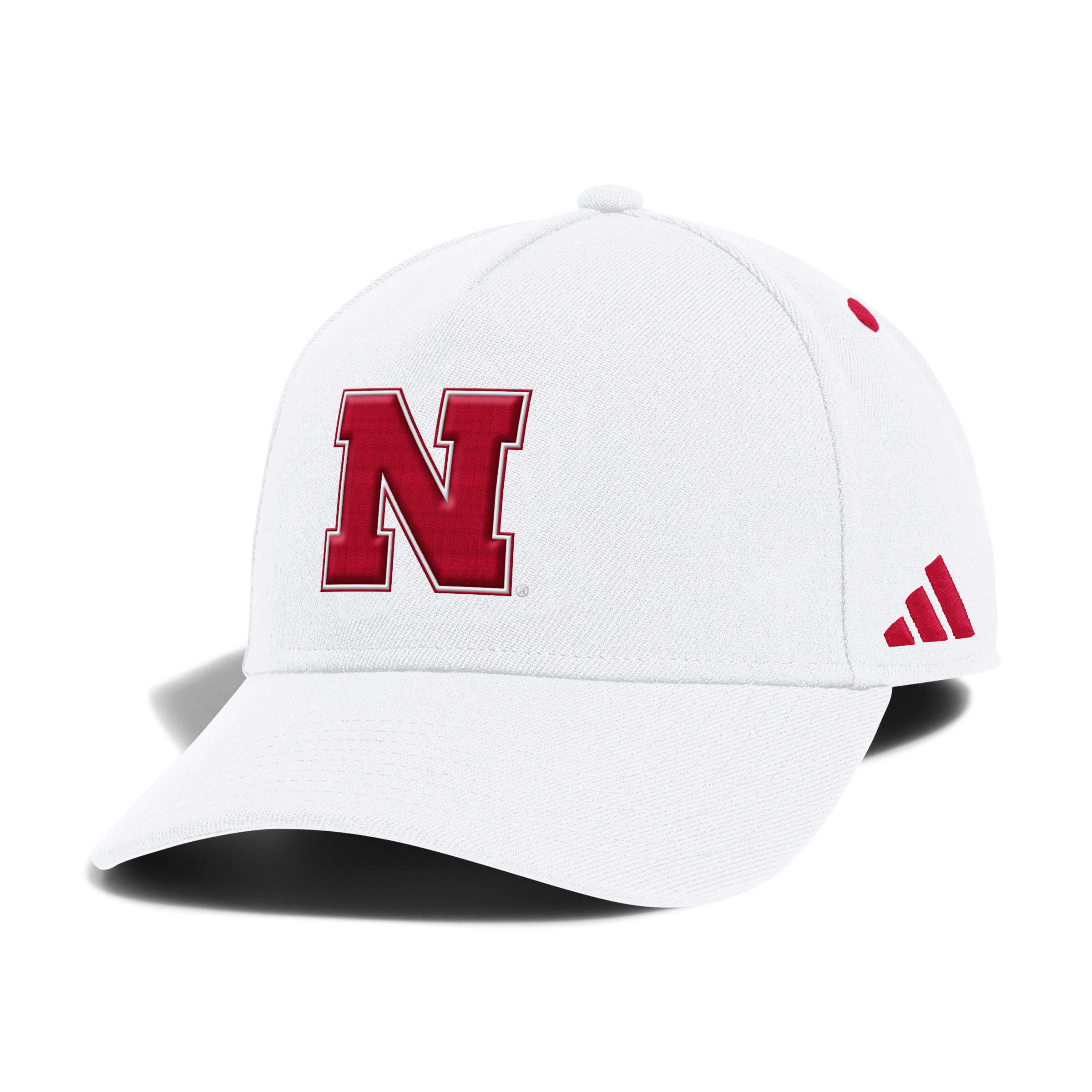 White Adidas Low-Profile A-Frame Hat - Nebraska Cornhuskers