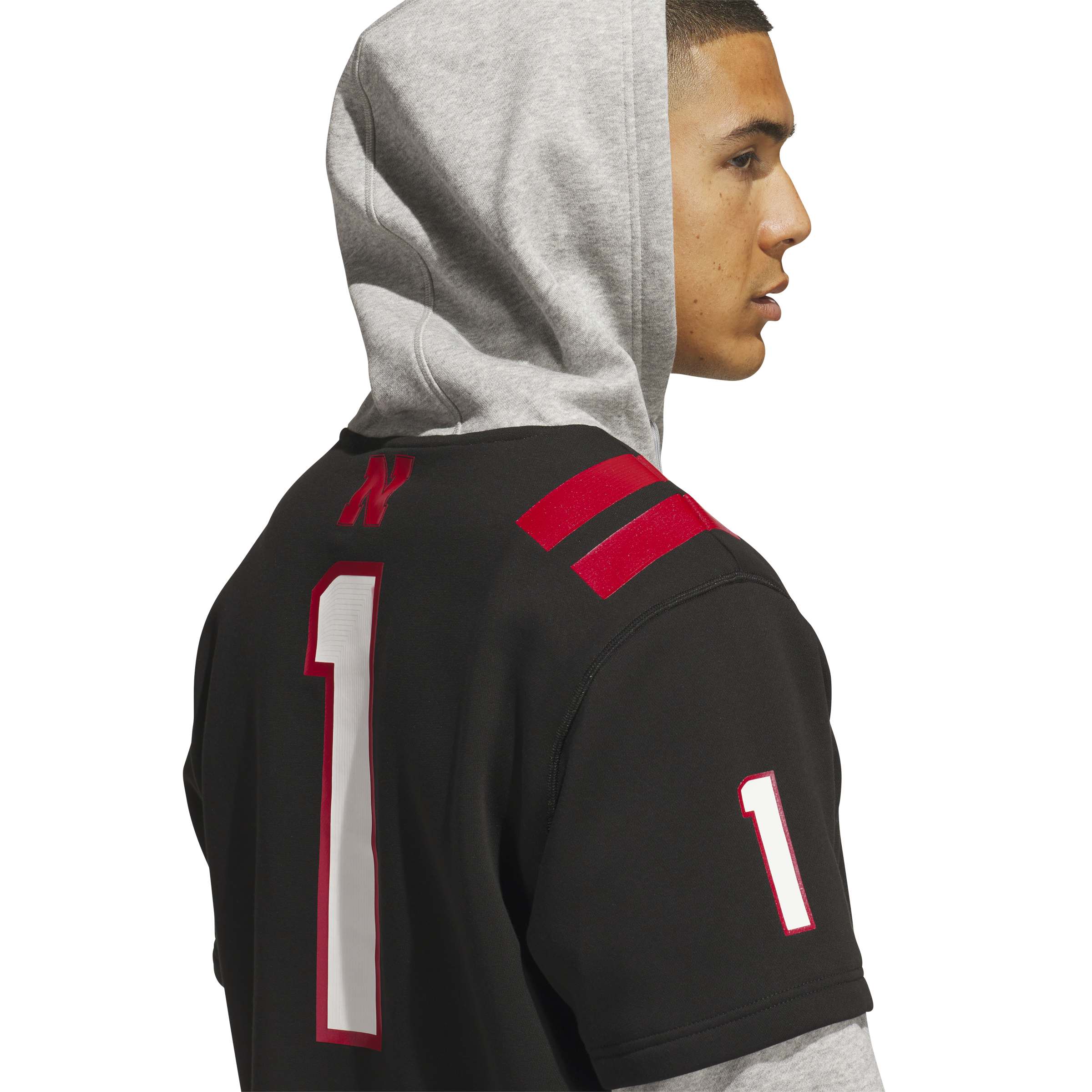 PRE-ORDER Adidas 2026 BLACKOUT Strategy Jersey Hoodie - Nebraska Cornhuskers