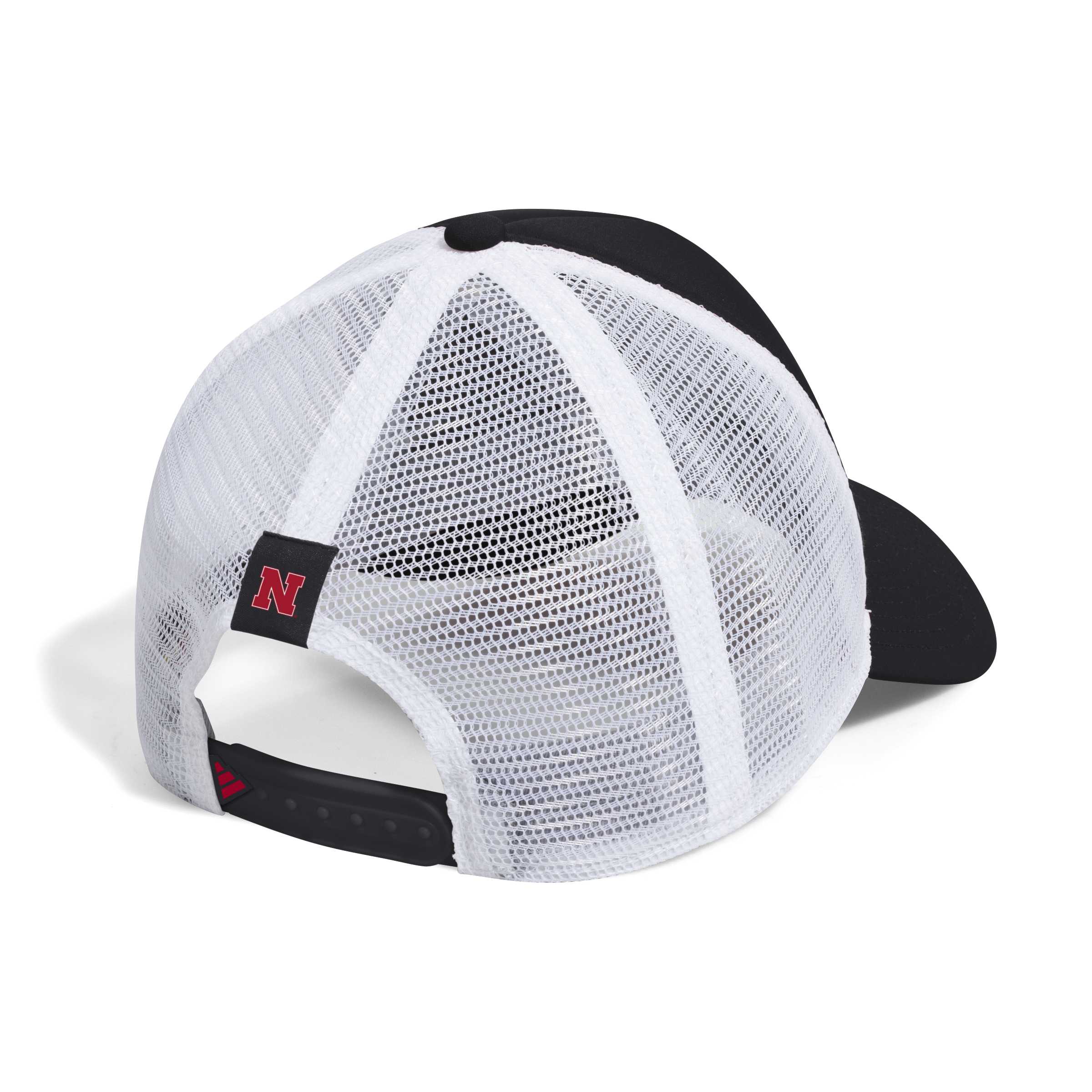 Black Adidas Strat Foam Trucker Hat - Nebraska Cornhuskers