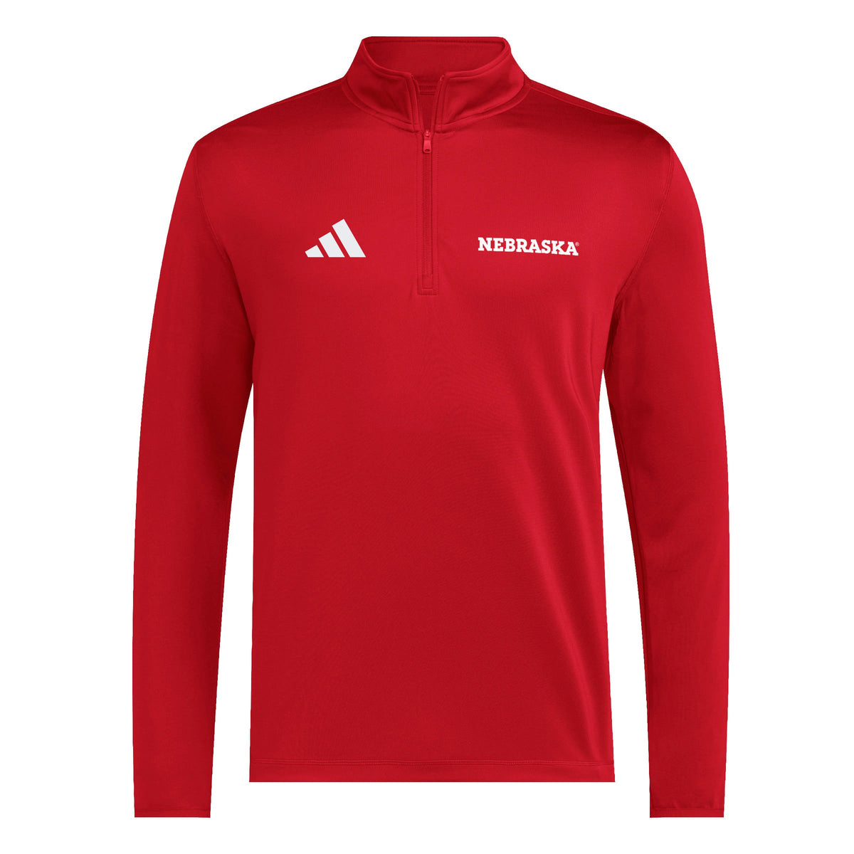 Red Adidas Men's Nebraska 1/2 Zip Golf Jacket - Nebraska Cornhuskers