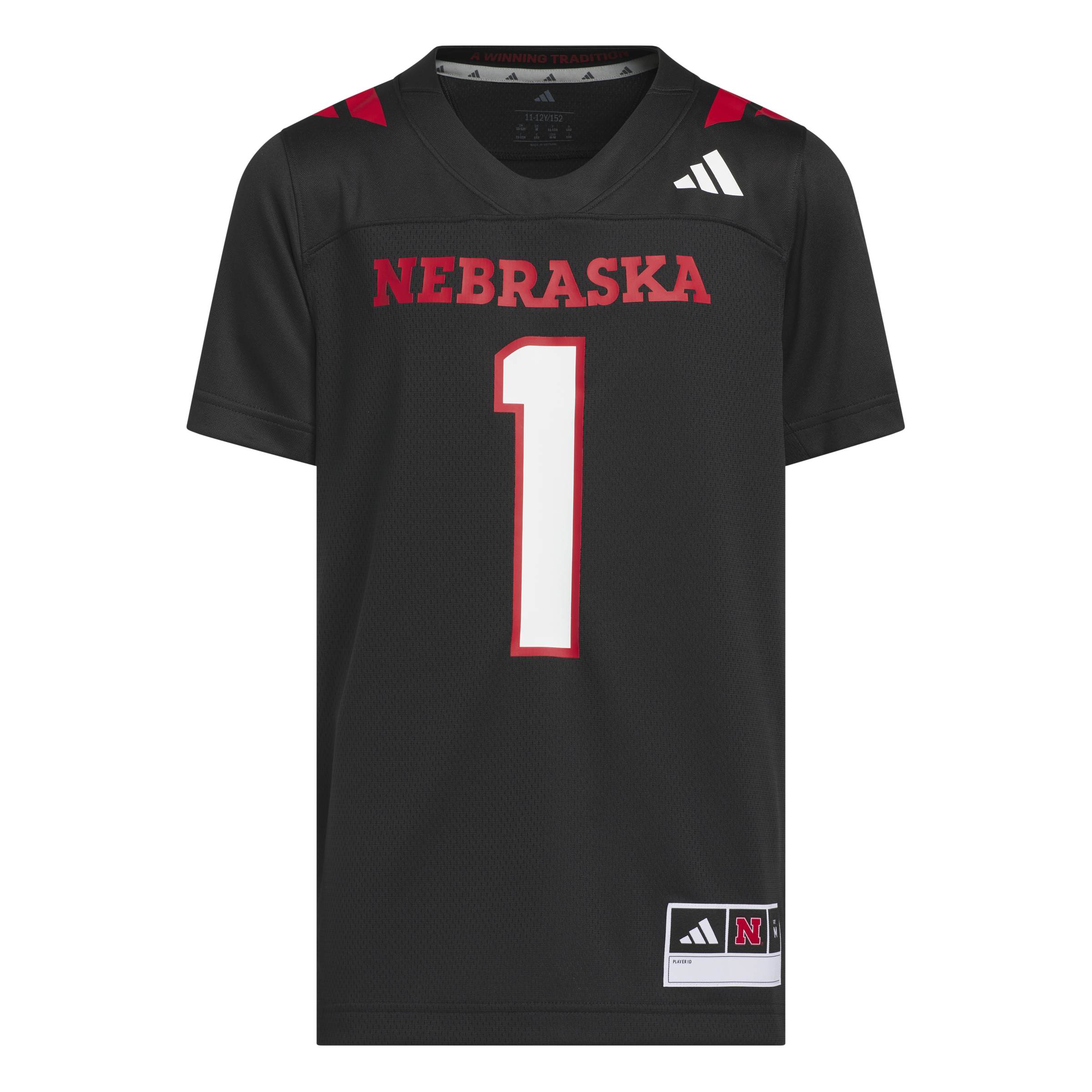 PRE-ORDER Adidas 2026 BLACKOUT YOUTH Strategy Jersey - Nebraska Cornhuskers