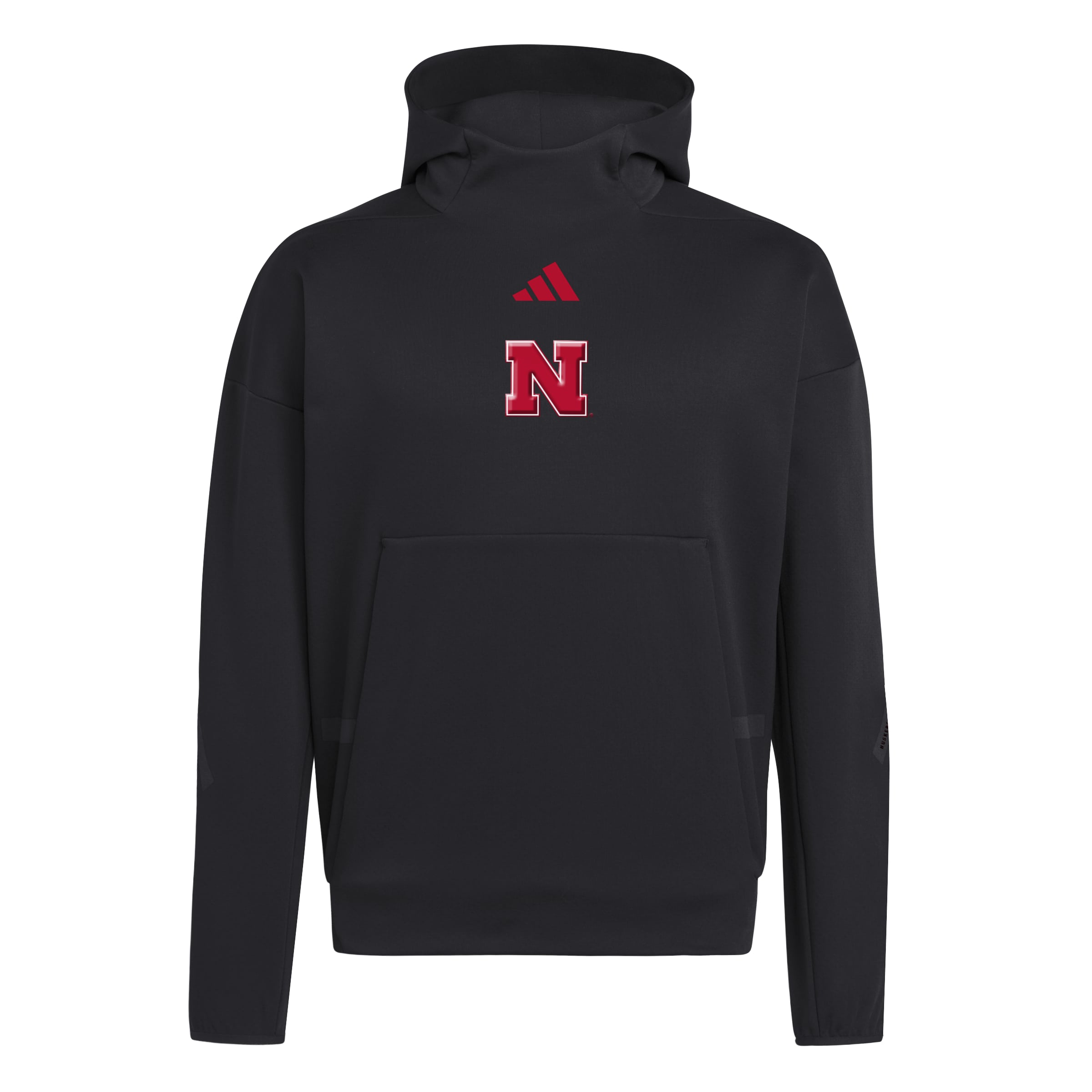 Black Adidas '26 Men's Iron N Z.N.E. Pullover Hoodie - Nebraska Cornhuskers