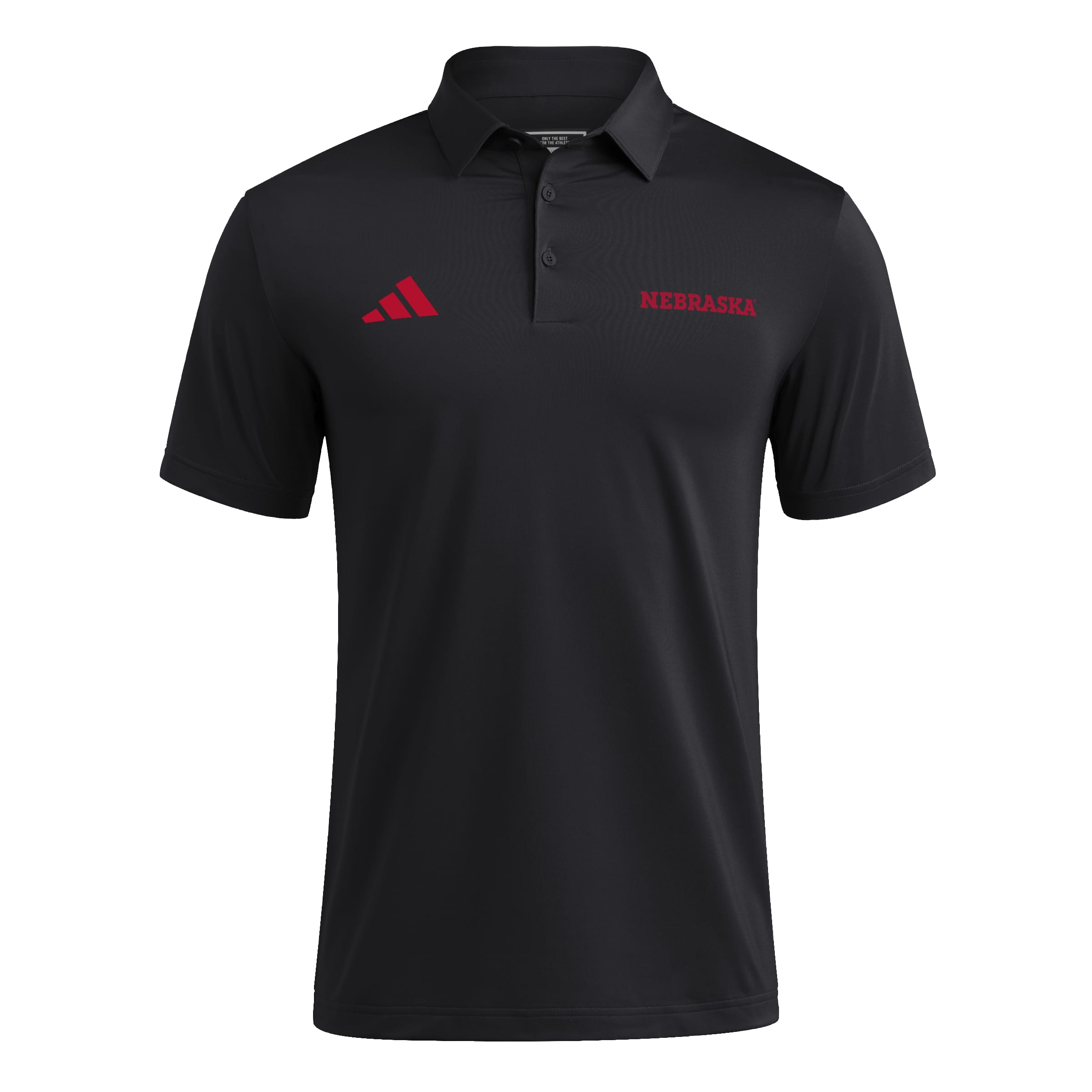 Black Adidas Nebraska Ultimate365 Sideline Polo - Nebraska Cornhuskers